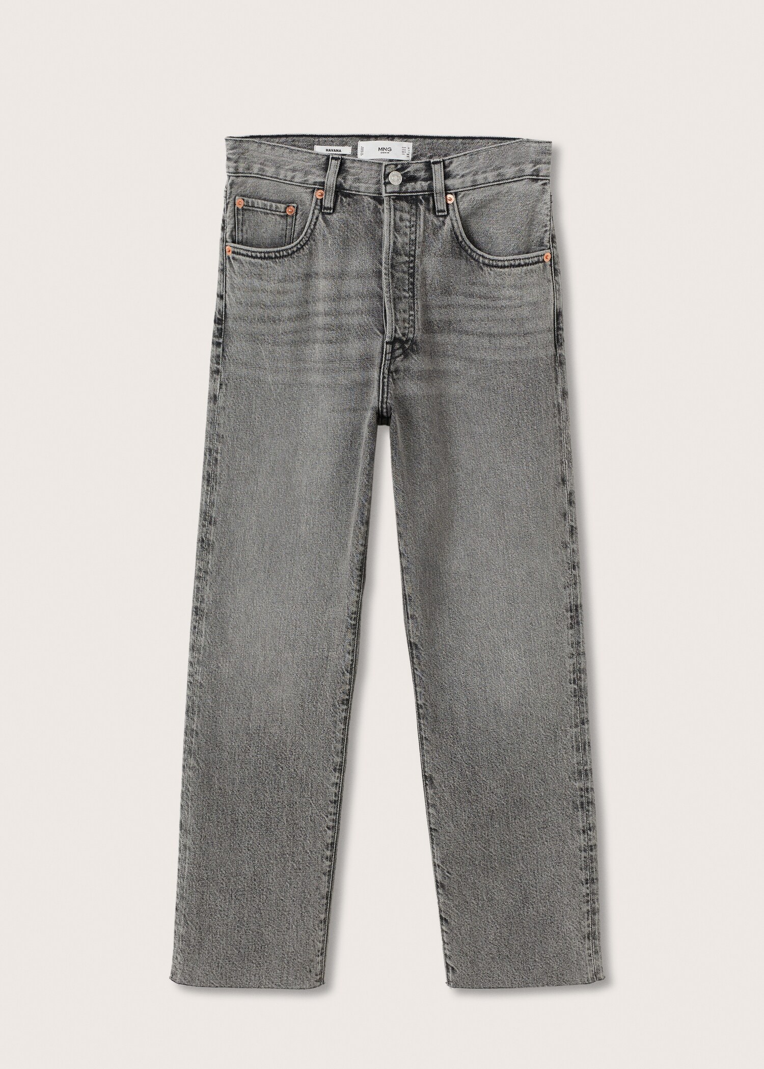 Highwaist straight cropped jeans - Article without model