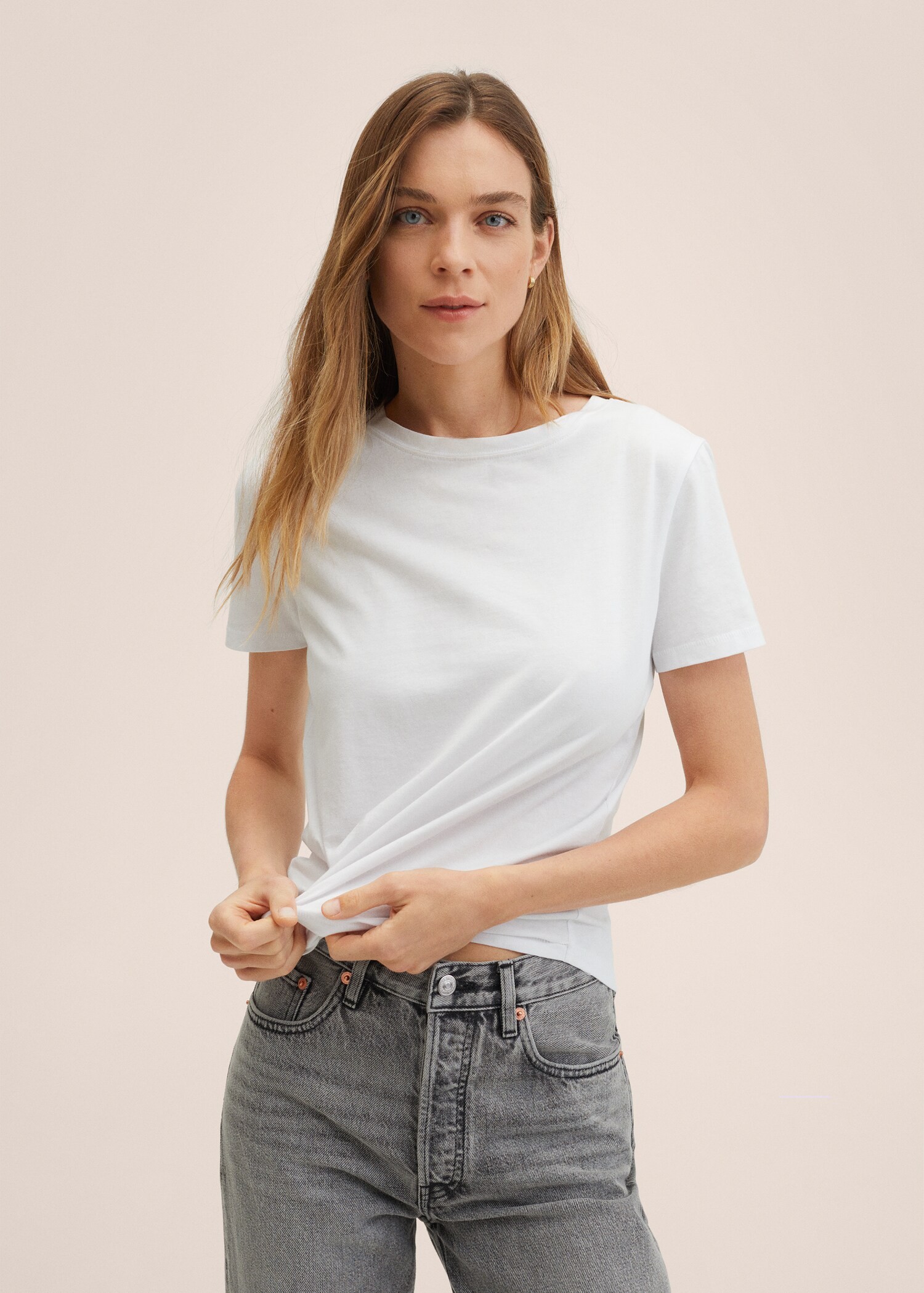 Highwaist straight cropped jeans - Details of the article 1