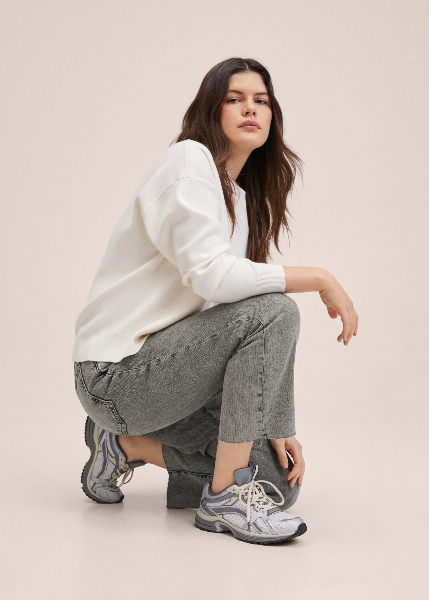 Highwaist straight cropped jeans - Details of the article 3
