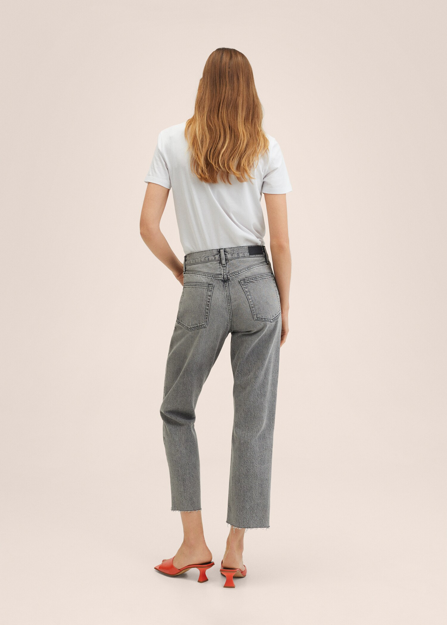 Highwaist straight cropped jeans - Reverse of the article