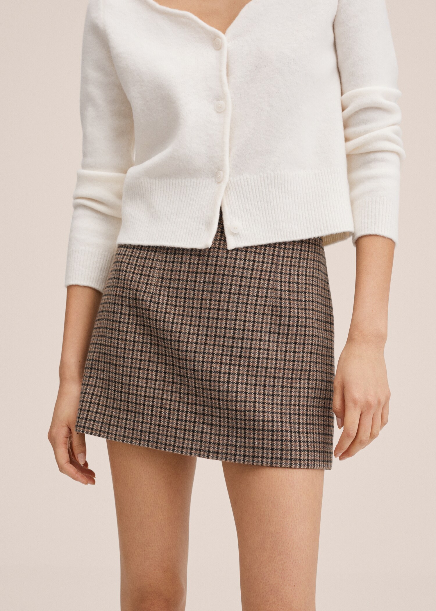 Houndstooth miniskirt - Medium plane