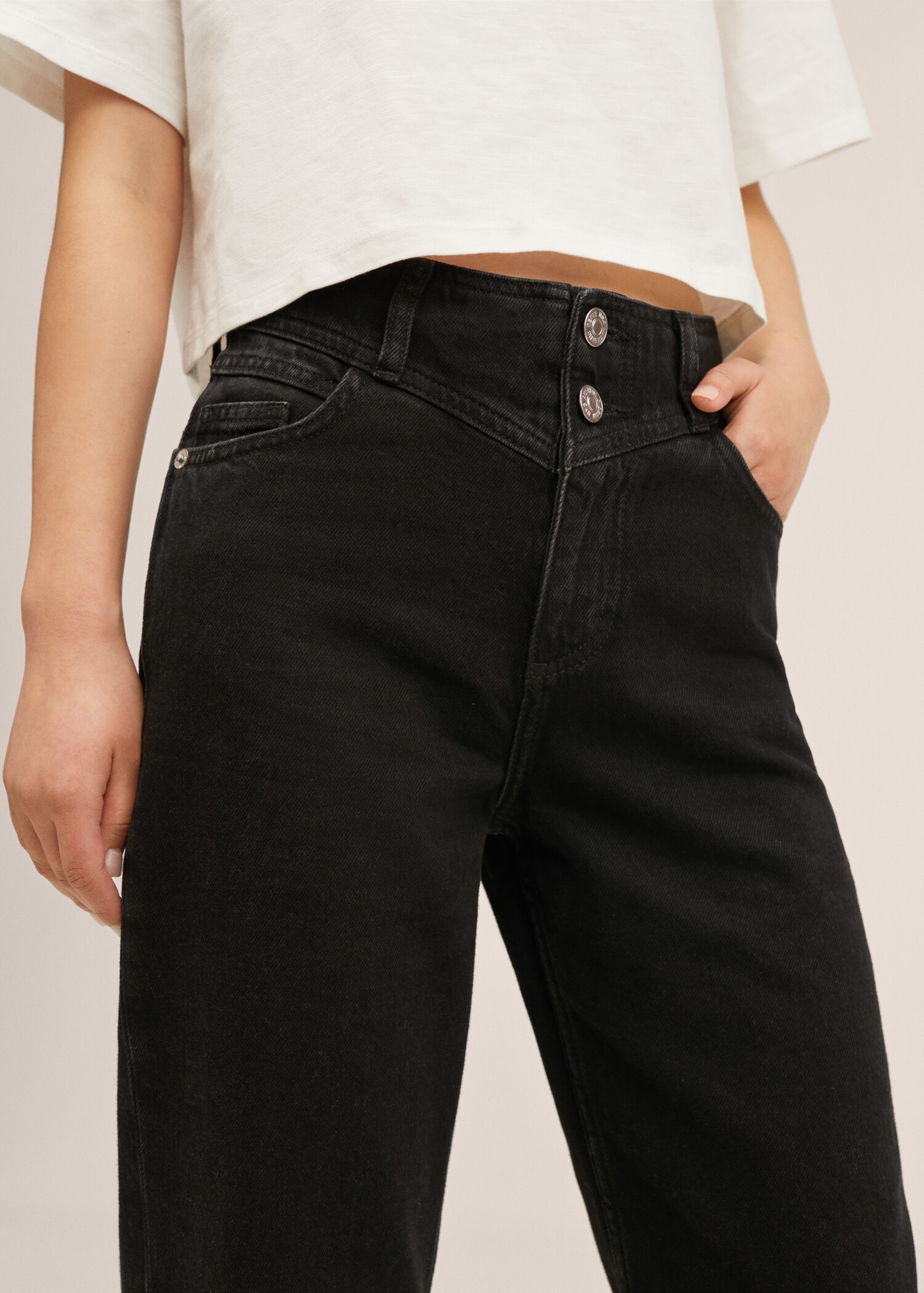 High waist straight jeans - Details of the article 2