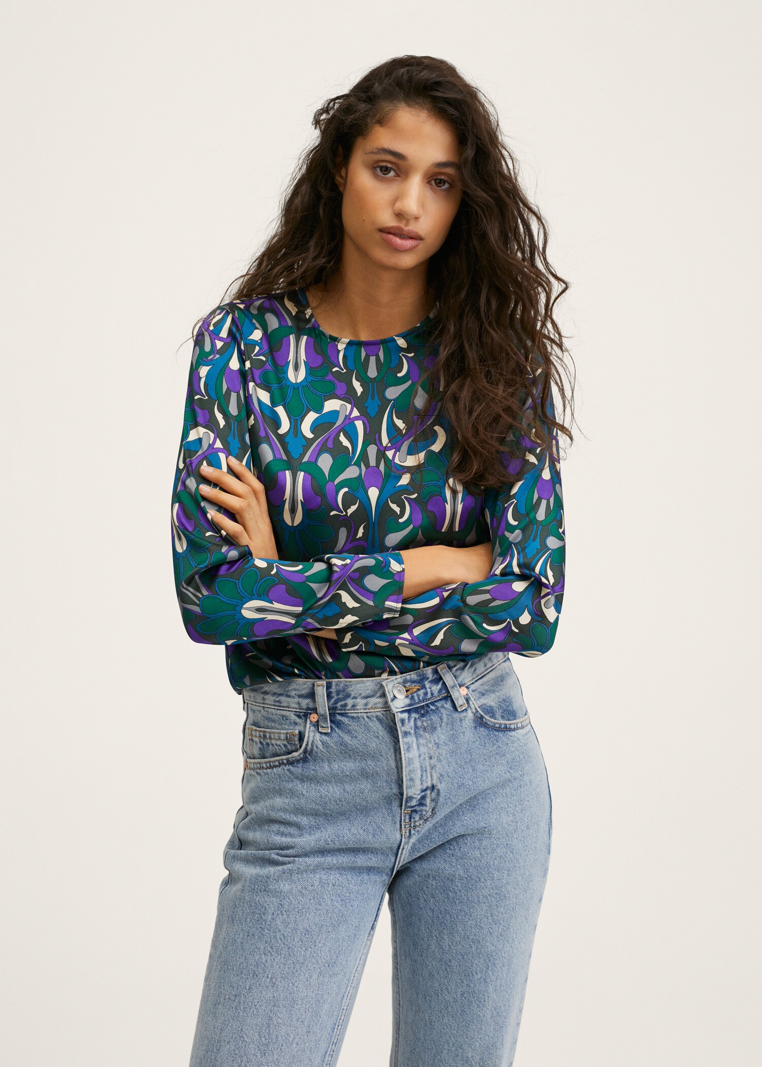 Flowy printed blouse - Medium plane