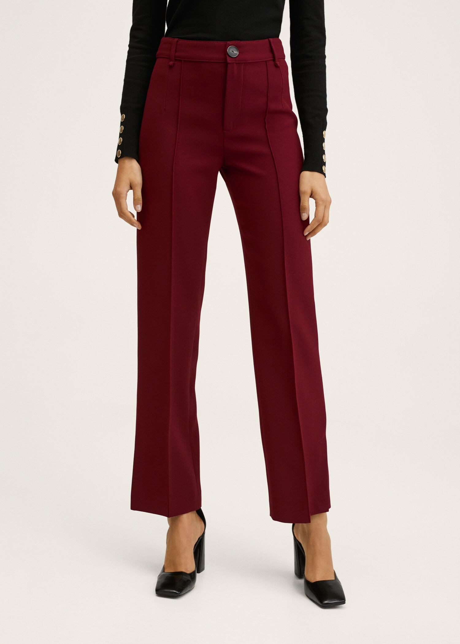 Straight trousers with openings - Medium plane