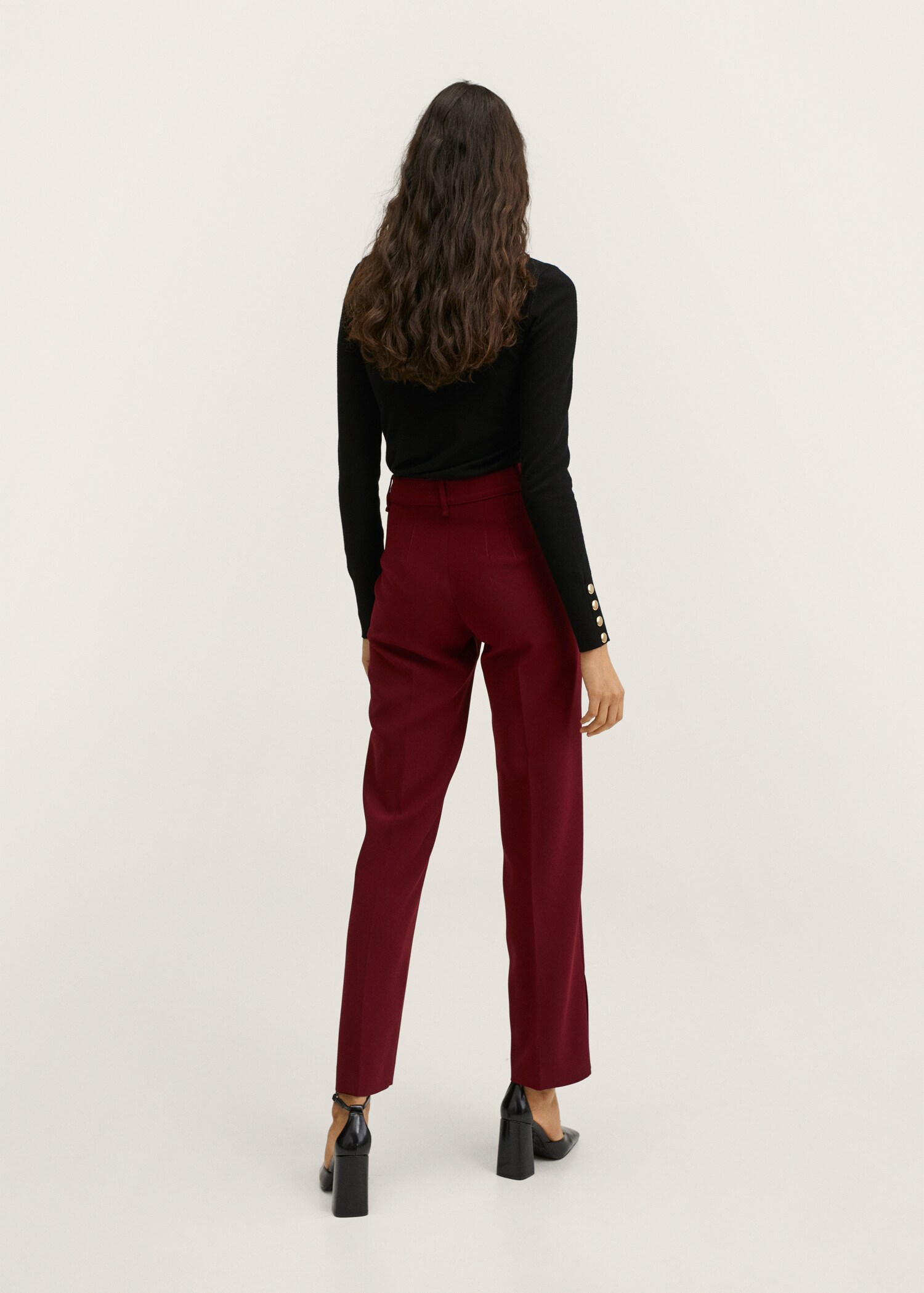 Straight trousers with openings - Reverse of the article