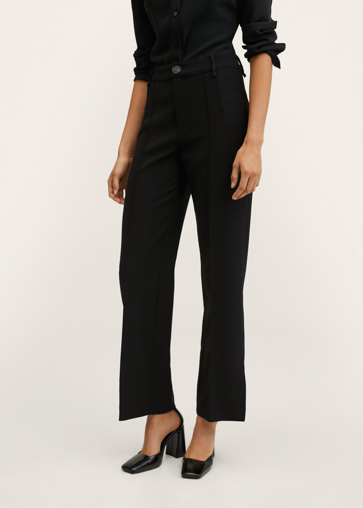 Straight trousers with openings - Medium plane