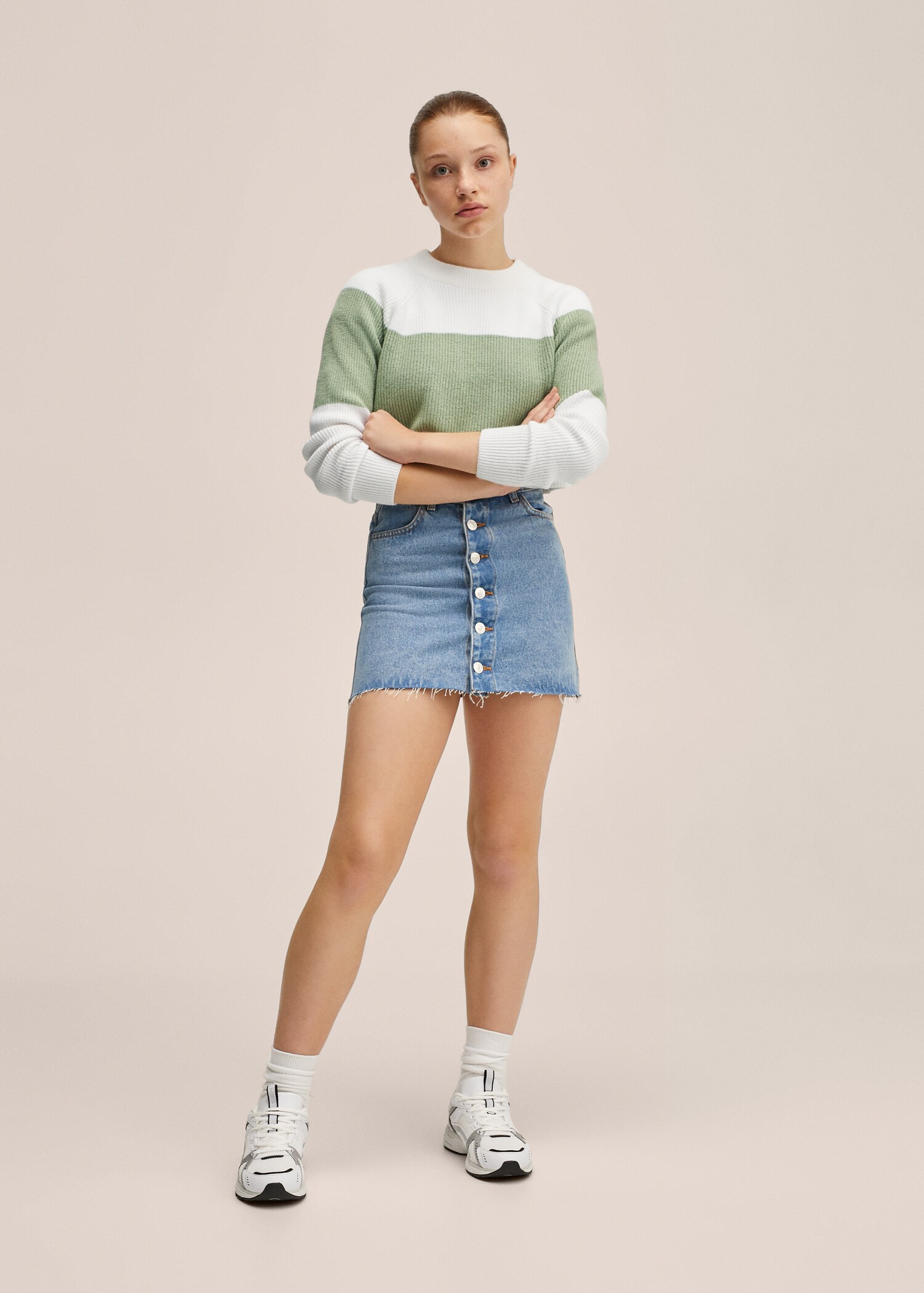 Bicolour knit sweater - Medium plane