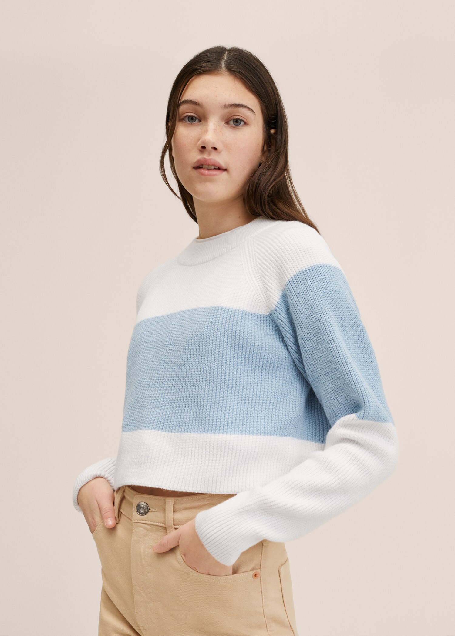 Bicolour knit sweater - Medium plane