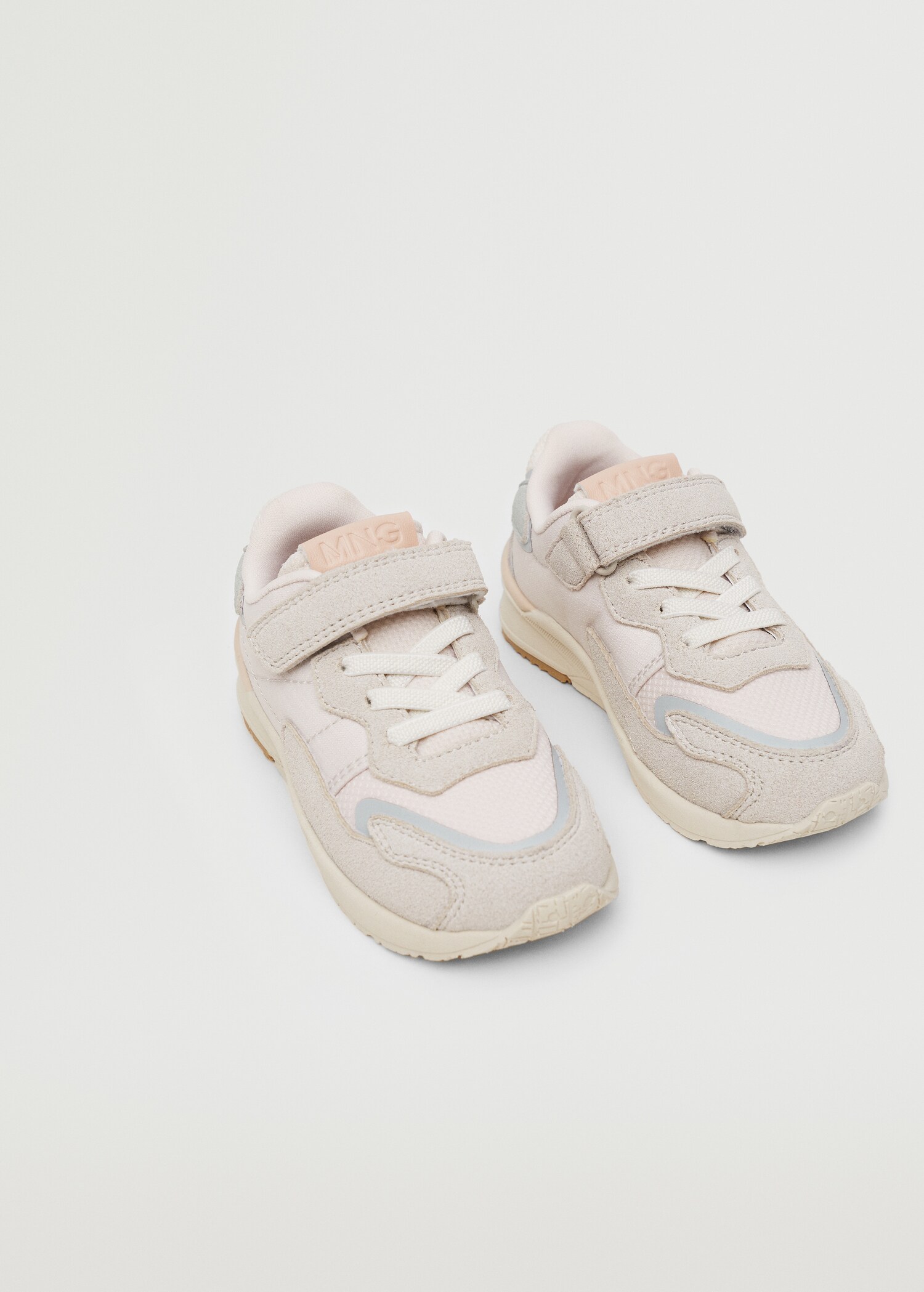 Velcro fastening mixed sneakers - Medium plane