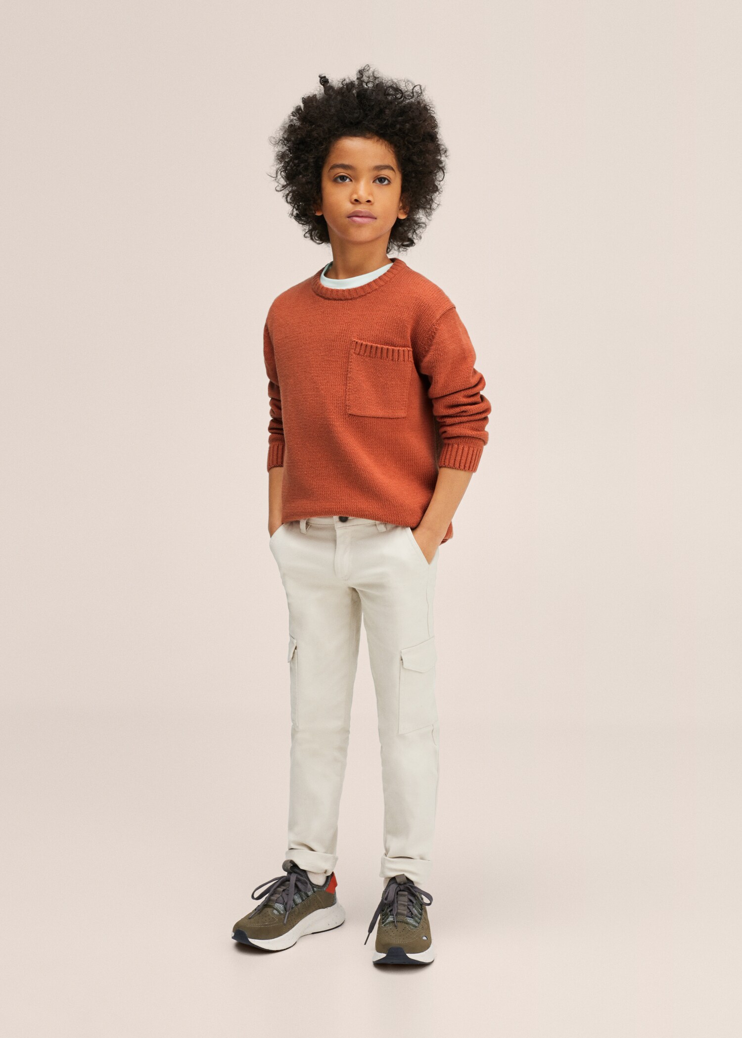 Cotton cargo trousers - Medium plane