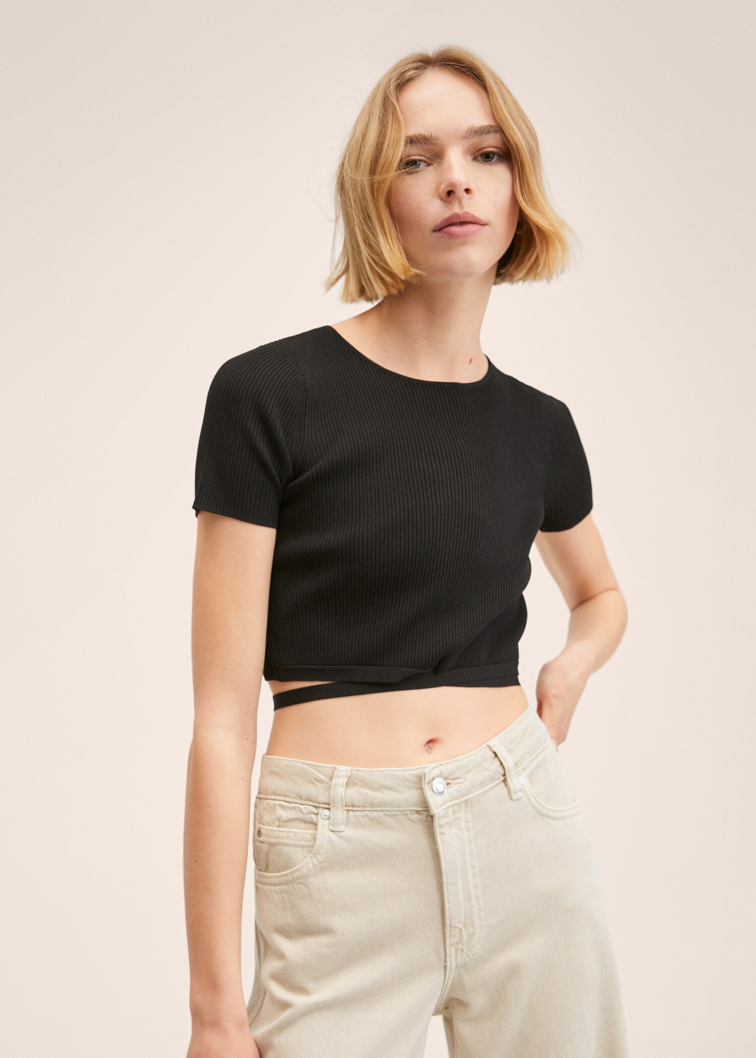 Medium-rise wideleg jeans - Details of the article 1