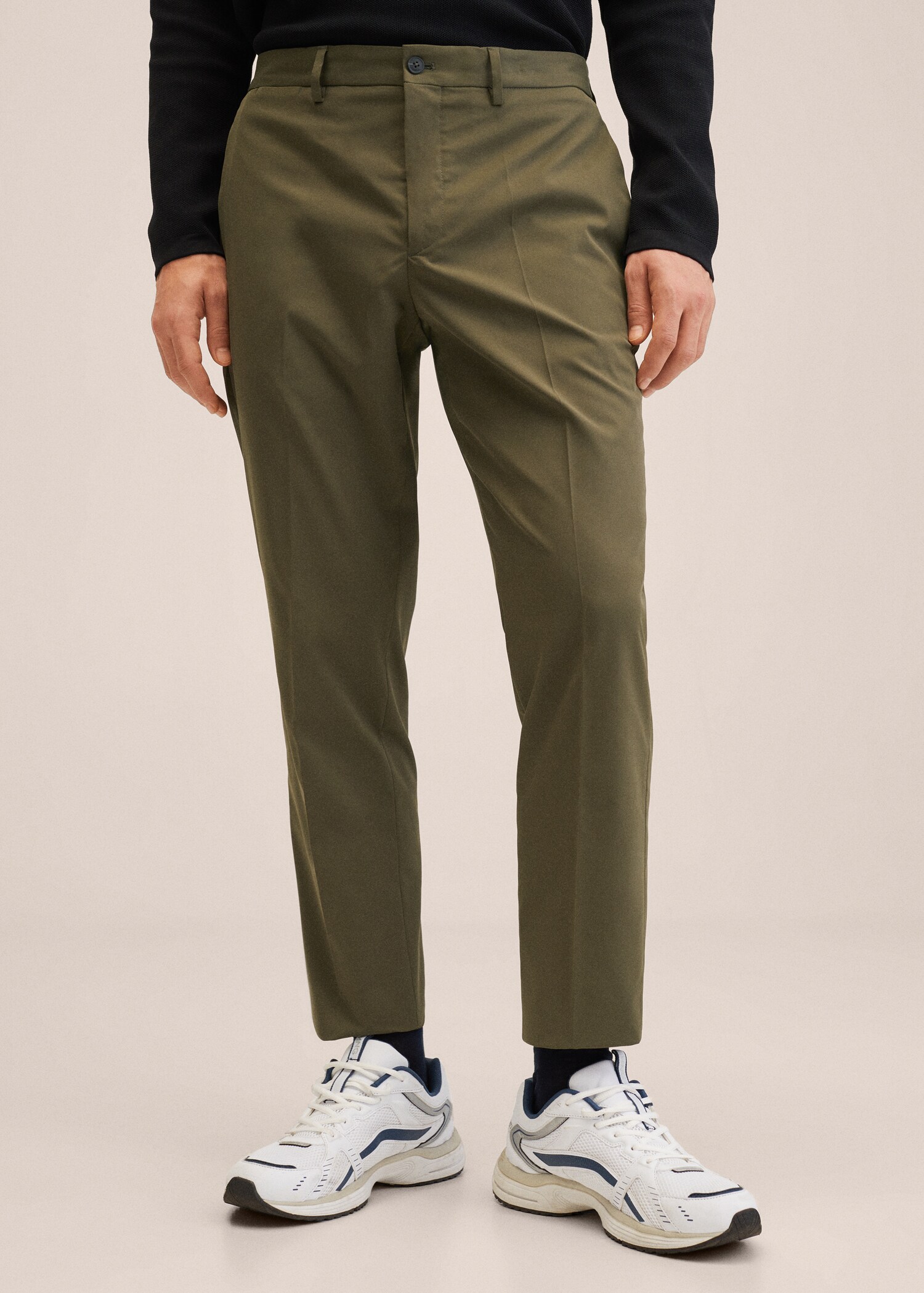 Pantalón traje slim fit stretch - Plano medio