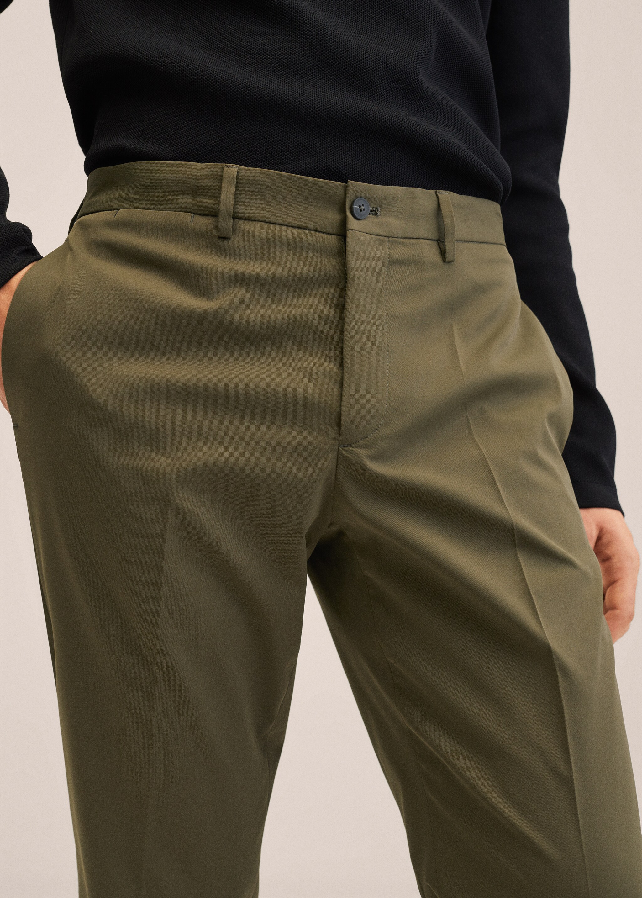 Slim-fit stretch suit trousers - Details of the article 1