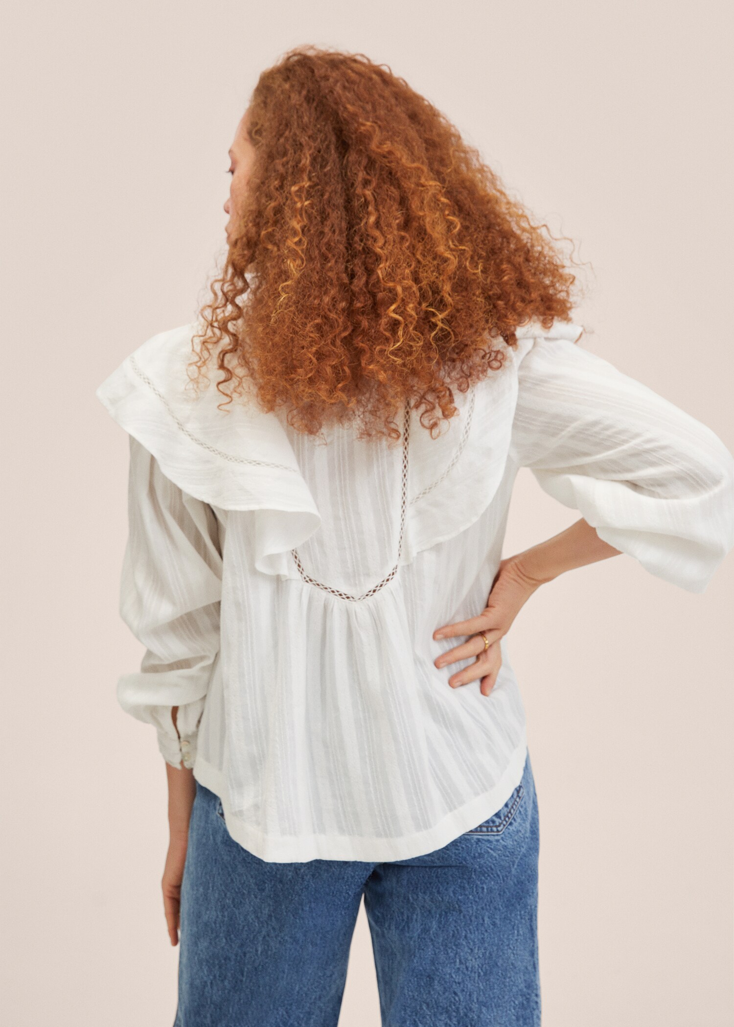 Ruffle cotton blouse - Reverse of the article