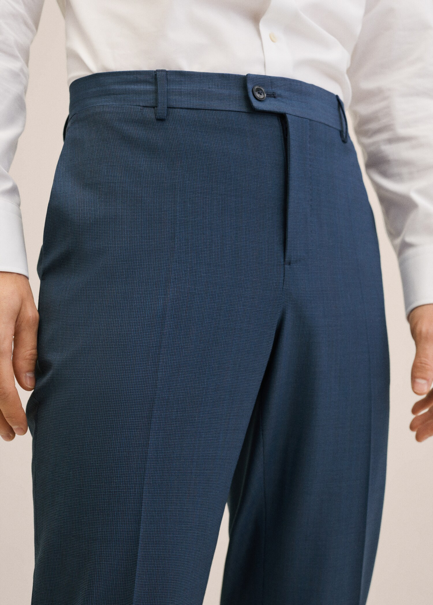 Lněné oblekové kalhoty slim fit - Detail zboží 1