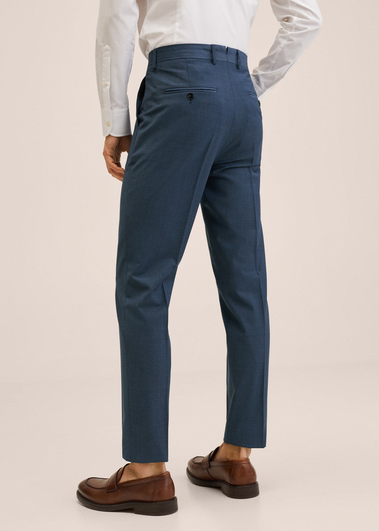 Lněné oblekové kalhoty slim fit - Zadní strana zboží