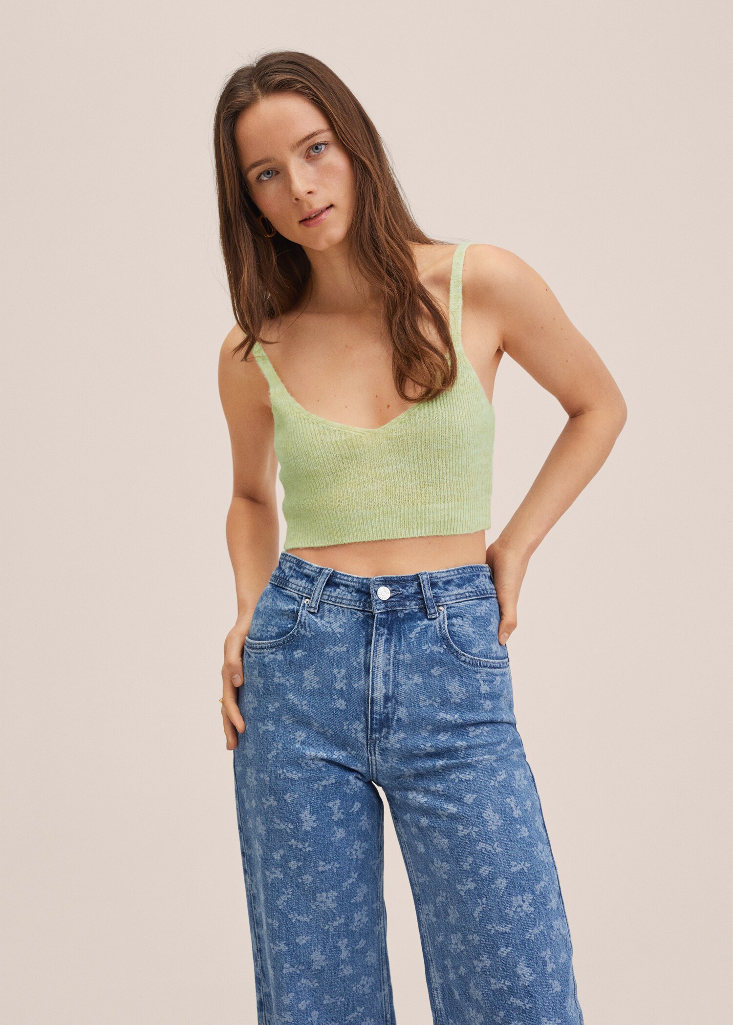 Knitted cropped top - Medium plane