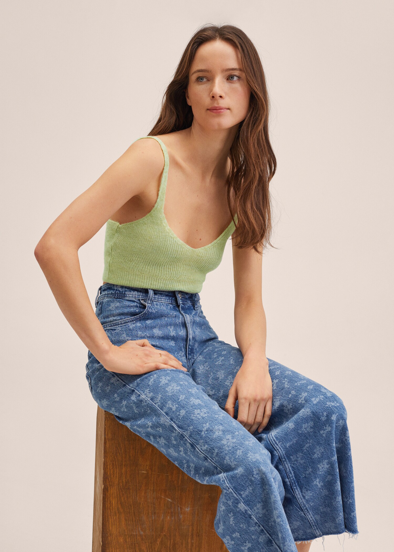 Knitted cropped top - Details of the article 2