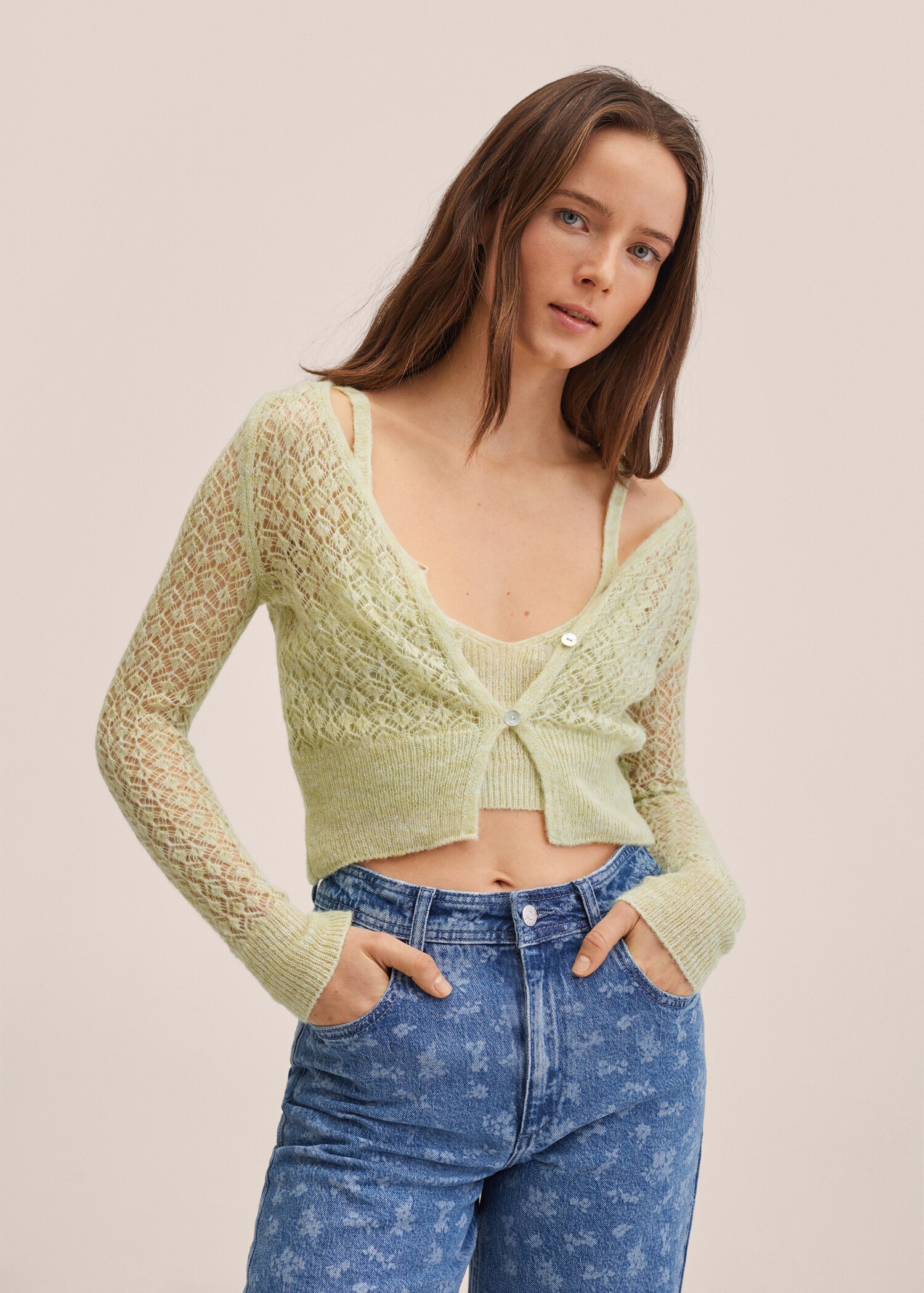 Knitted cropped top - Details of the article 3