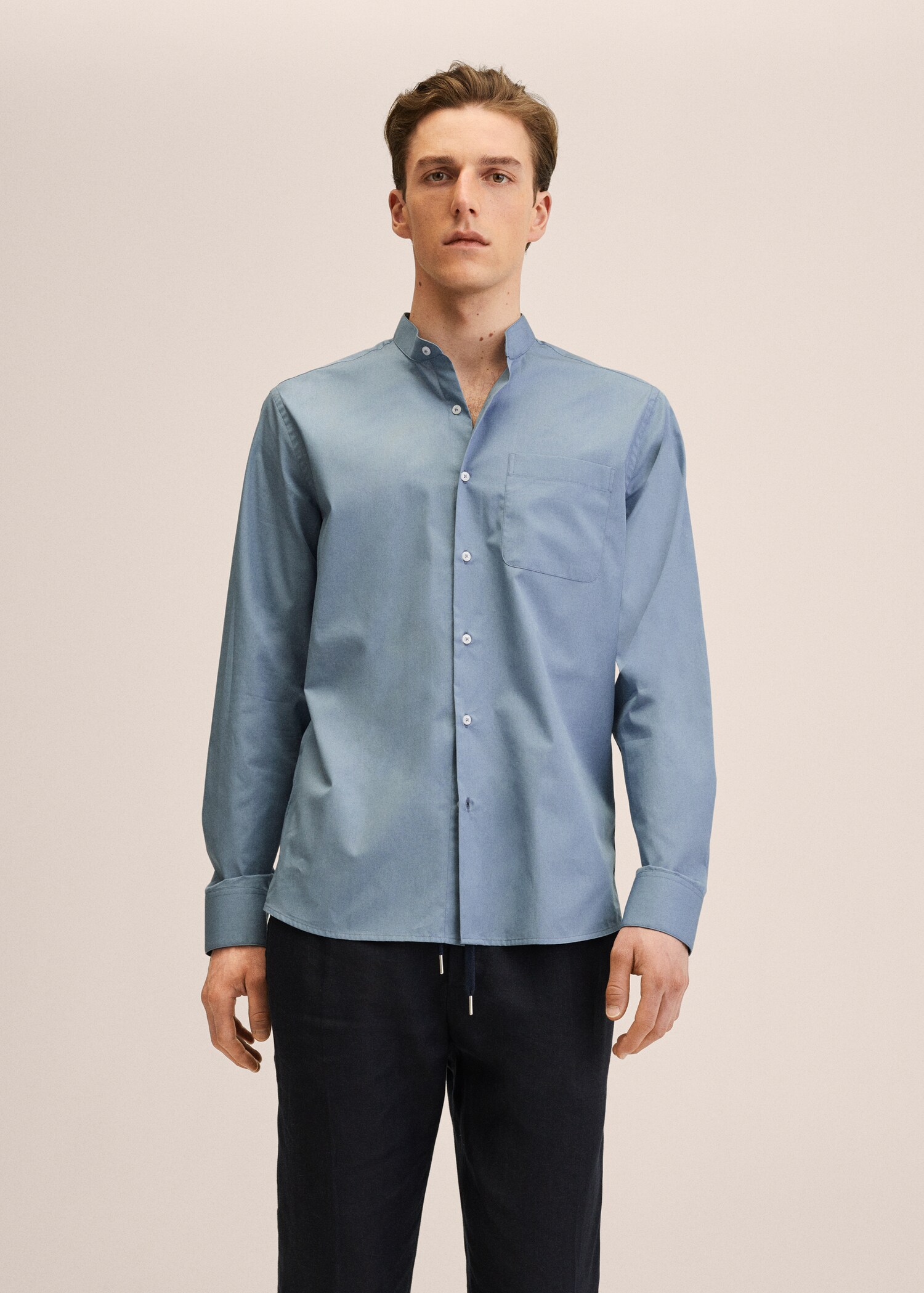 Chemise slim fit col mao - Plan moyen