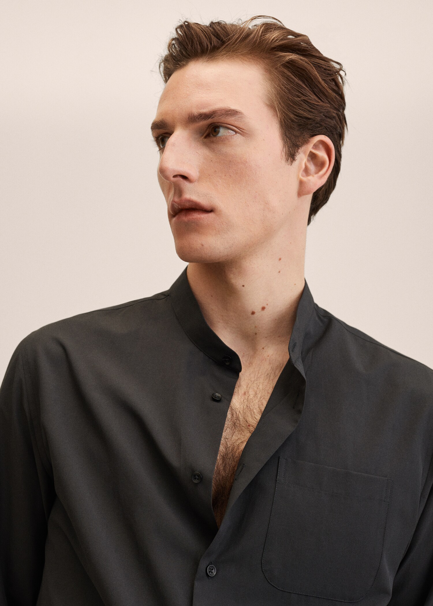 Slim fit Mao collar shirt - Details of the article 1