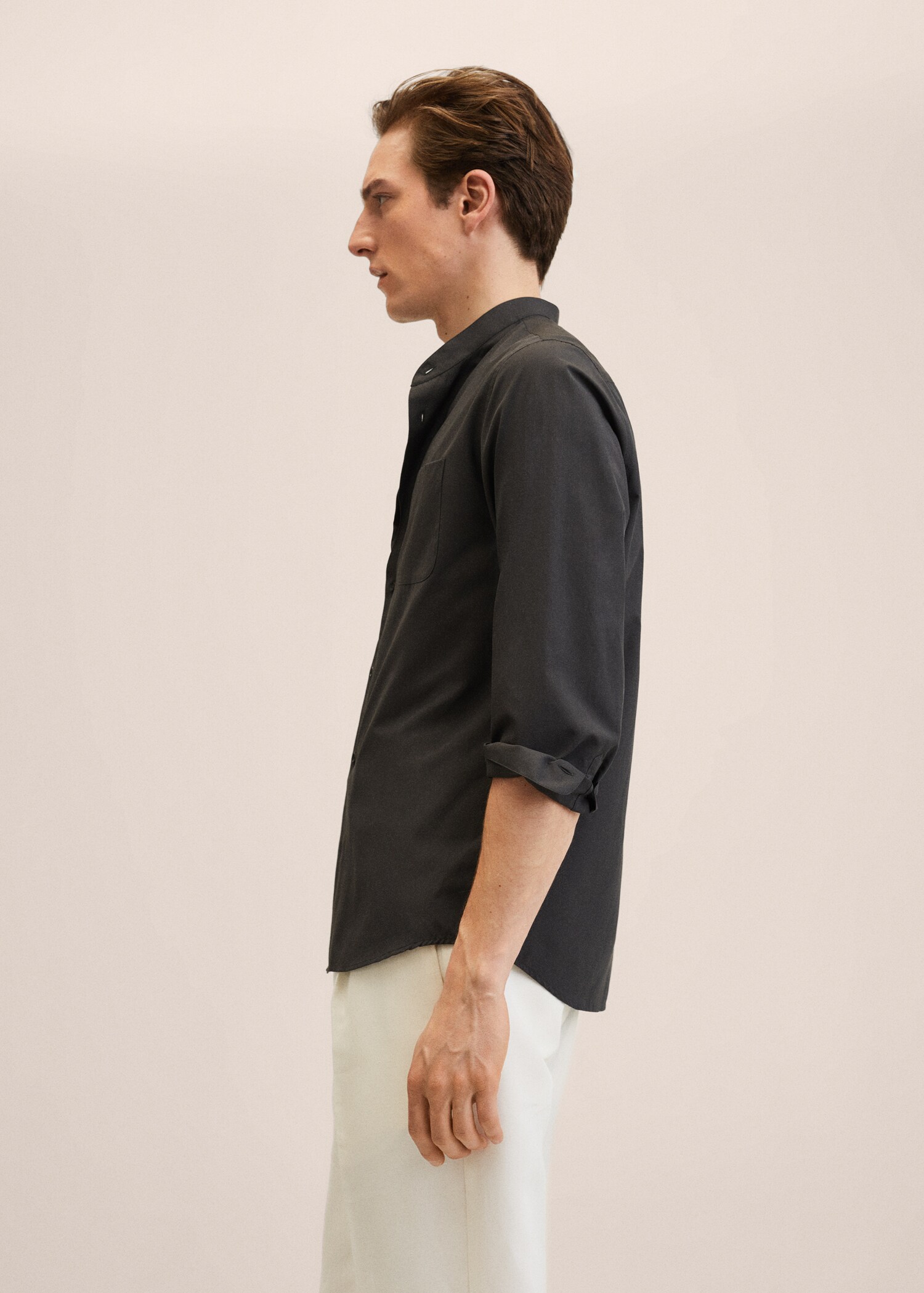 Slim fit Mao collar shirt - Details of the article 2