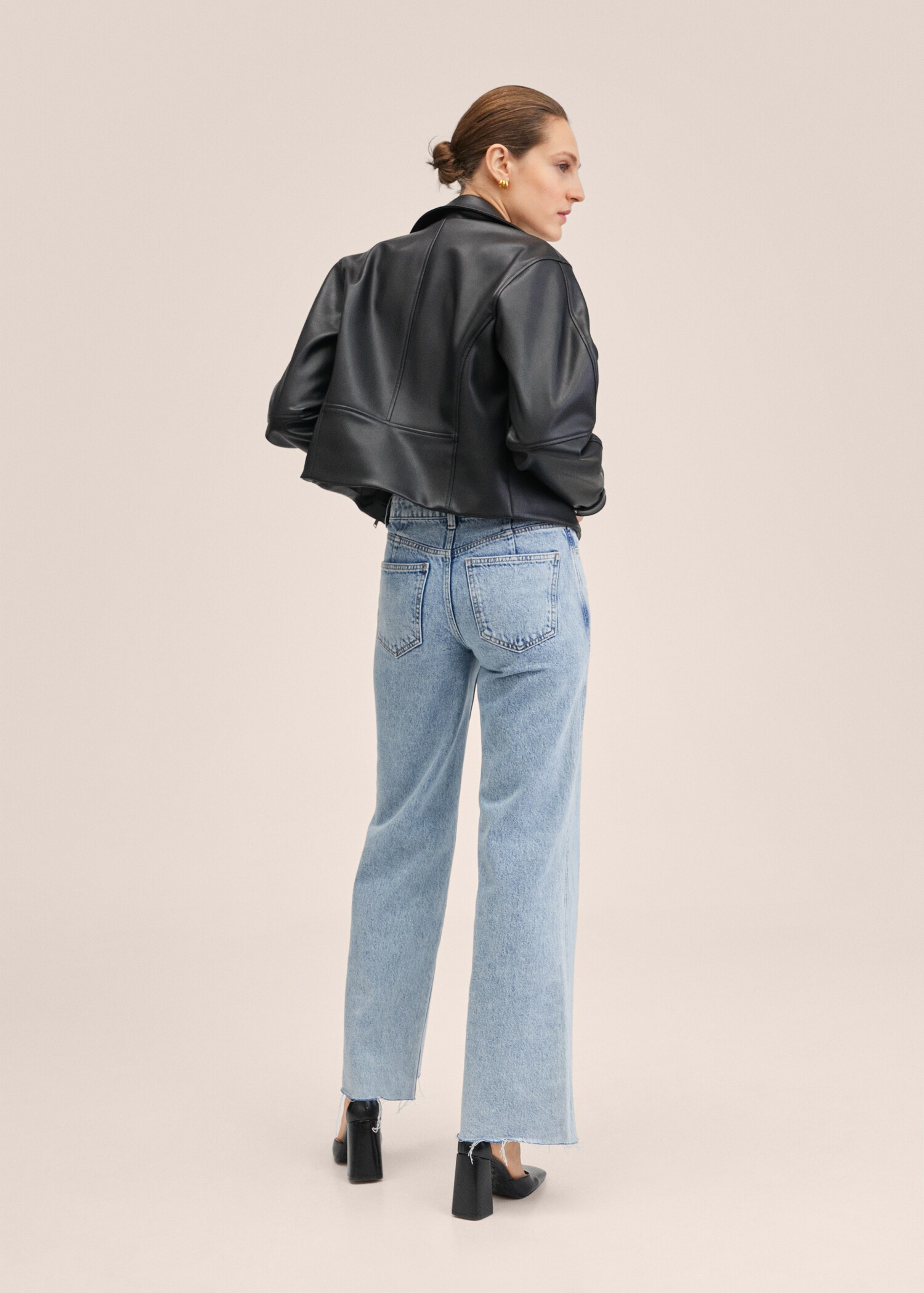 Chaqueta biker efecto piel  - Reverso del artículo