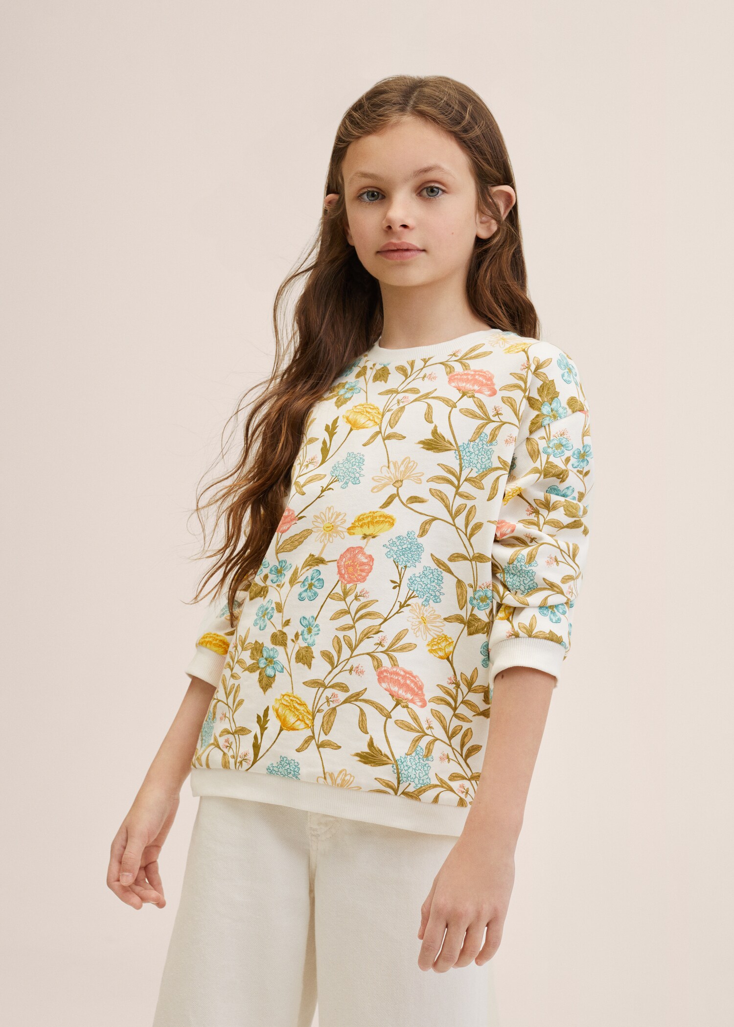 Sudadera estampado floral - Plano medio