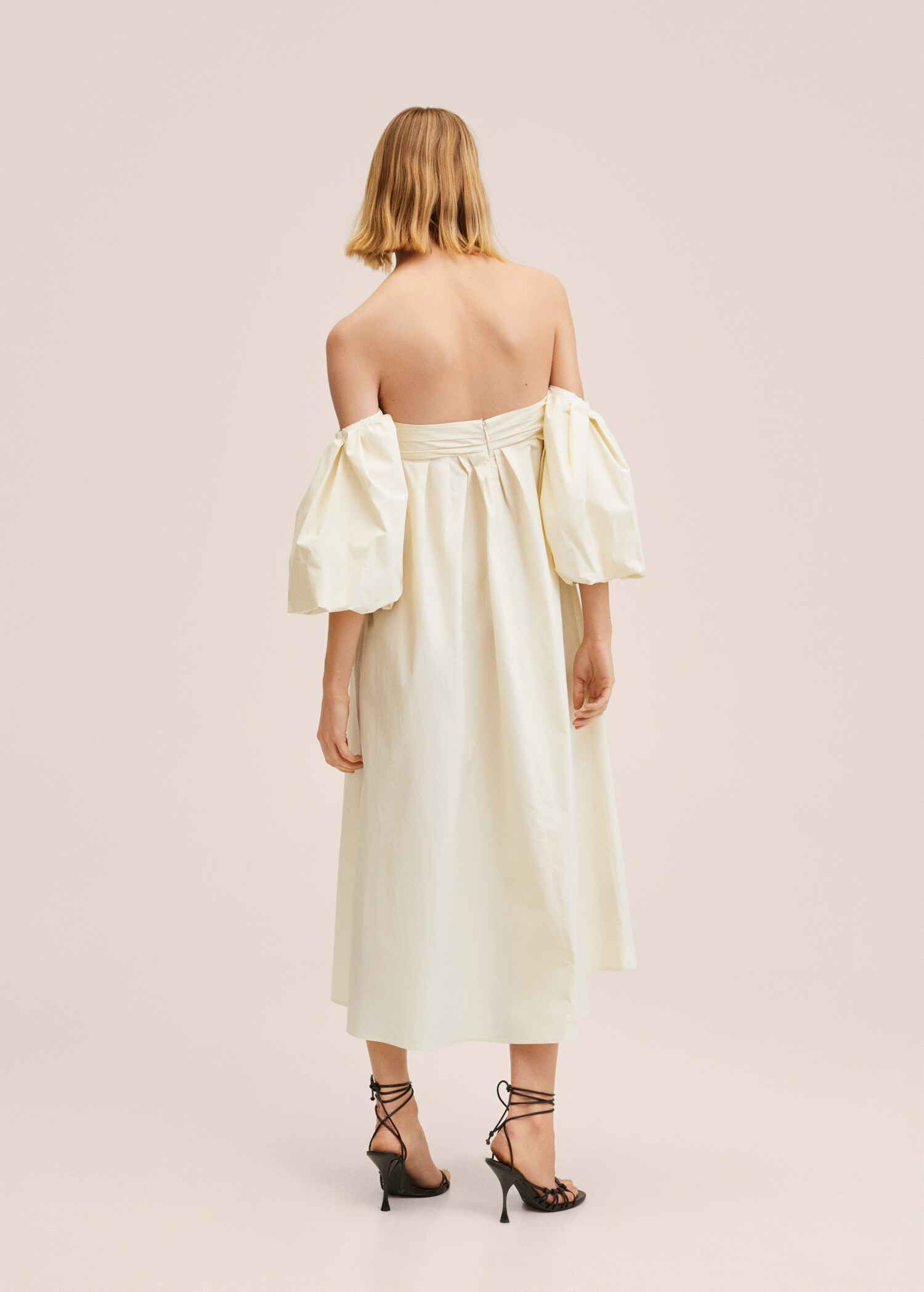 Vestido algodón manga abullonada - Reverso del artículo