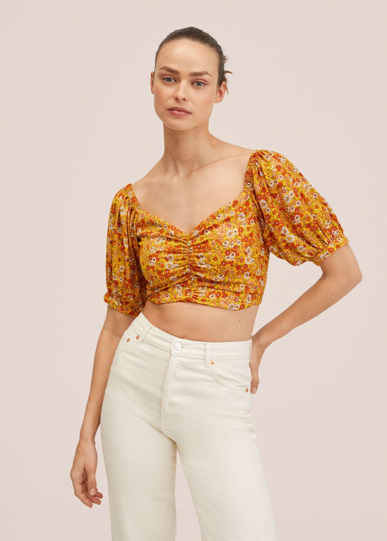 Mintás croptop  - Felezősík