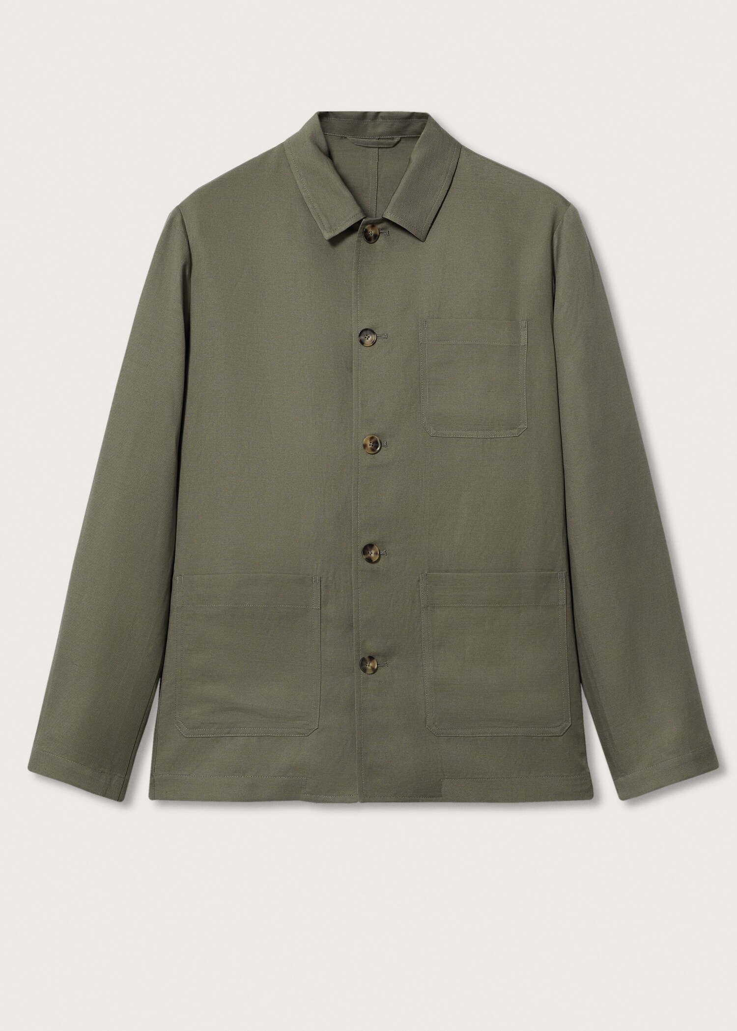 Lyocell linen overshirt with pockets - Article without model