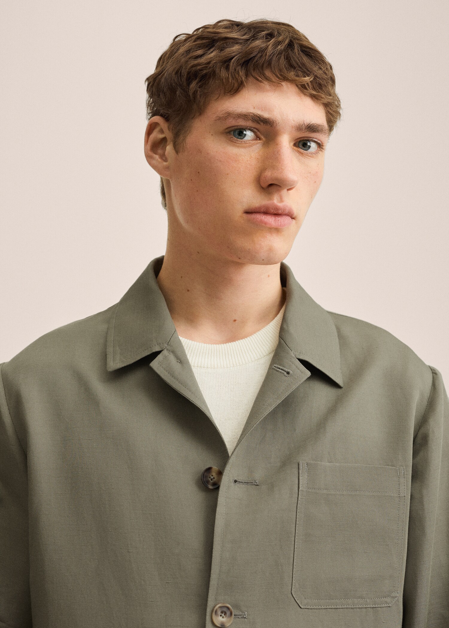 Sobrecamisa lyocell lino bolsillos - Detalle del artículo 1