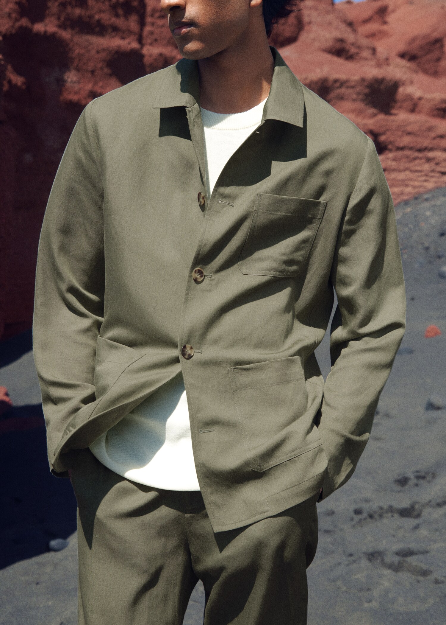 Sobrecamisa lyocell lino bolsillos - Detalle del artículo 5