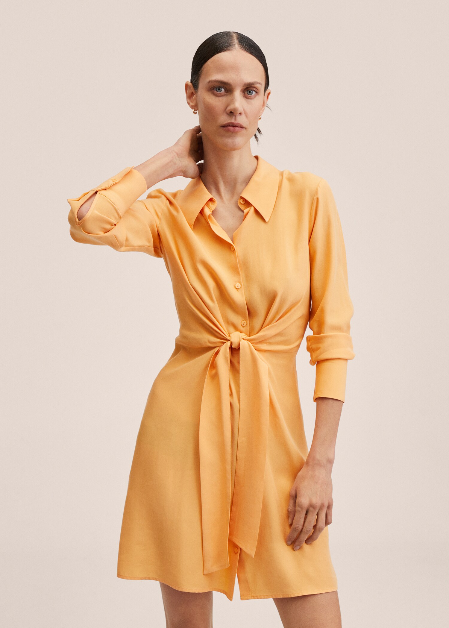 Hemdblusenkleid aus Lyocell - Mittlere Ansicht