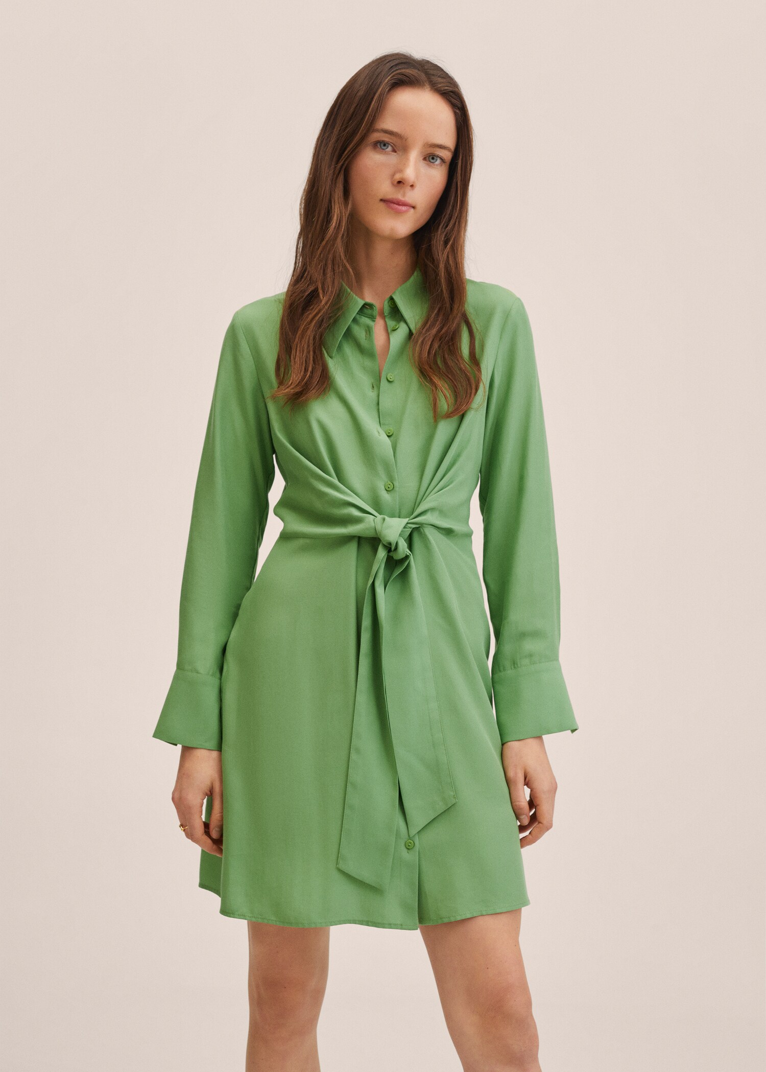 Hemdblusenkleid aus Lyocell - Mittlere Ansicht