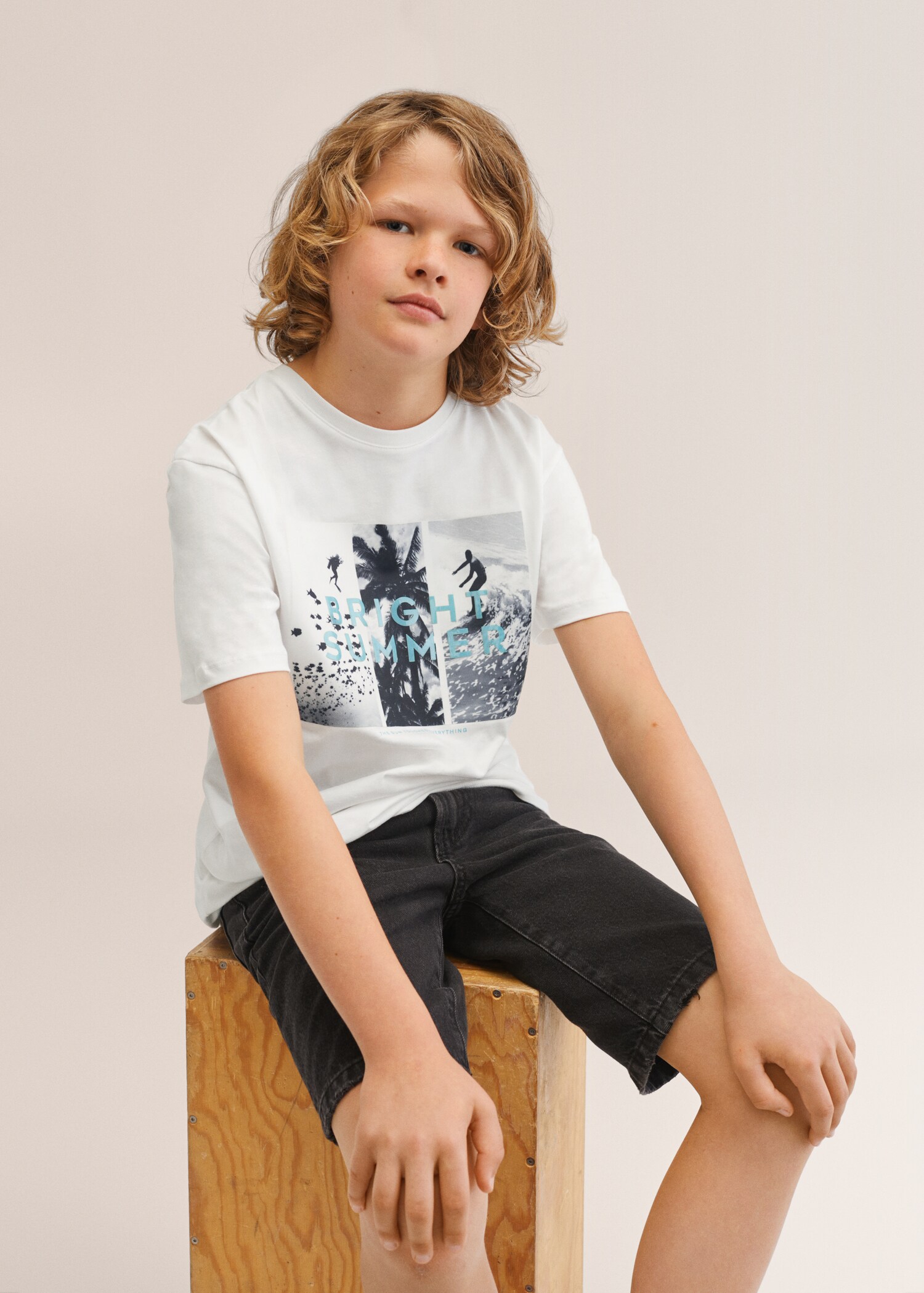 Printed cotton-blend t-shirt - Details of the article 1