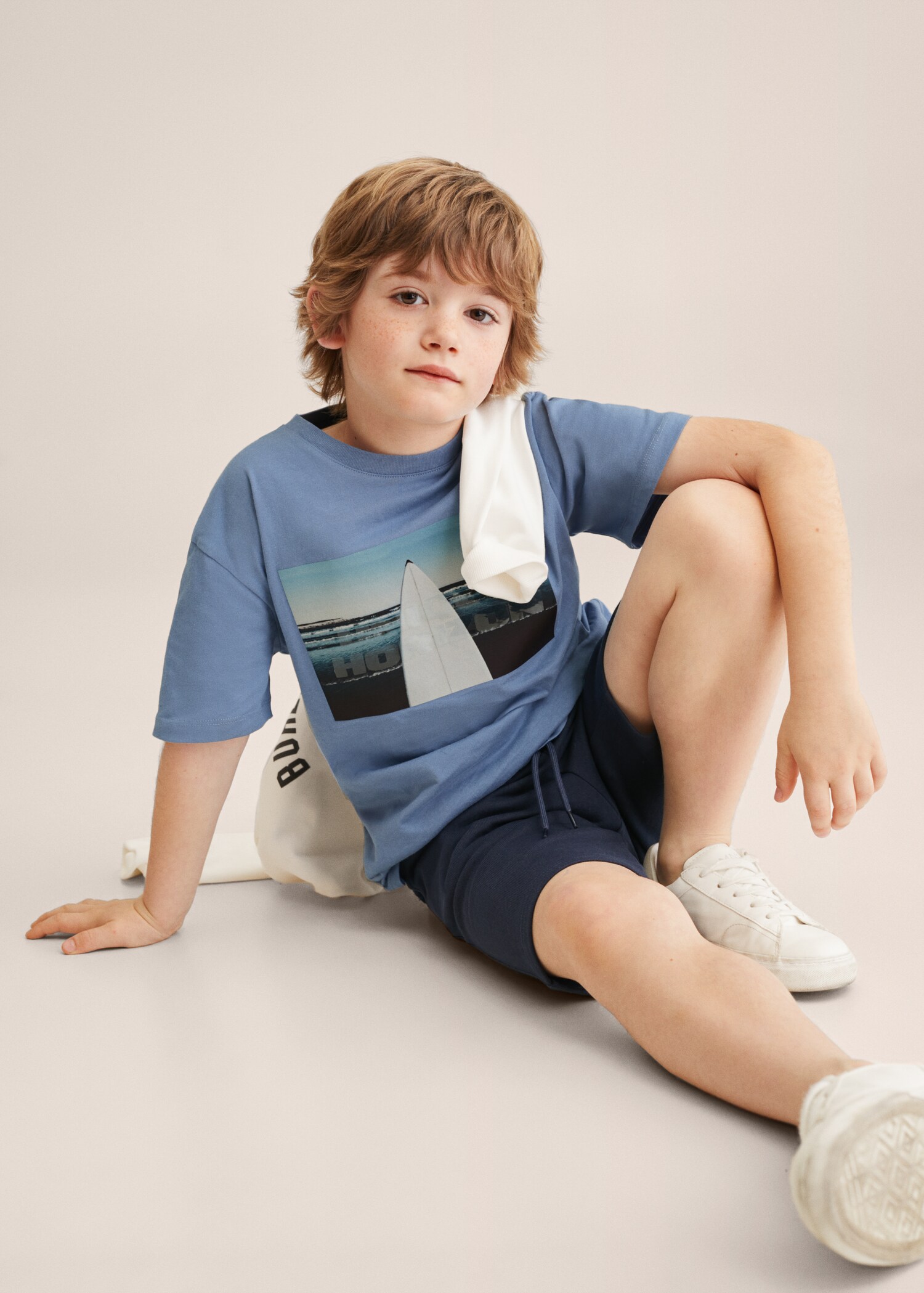 Printed cotton-blend t-shirt - Medium plane