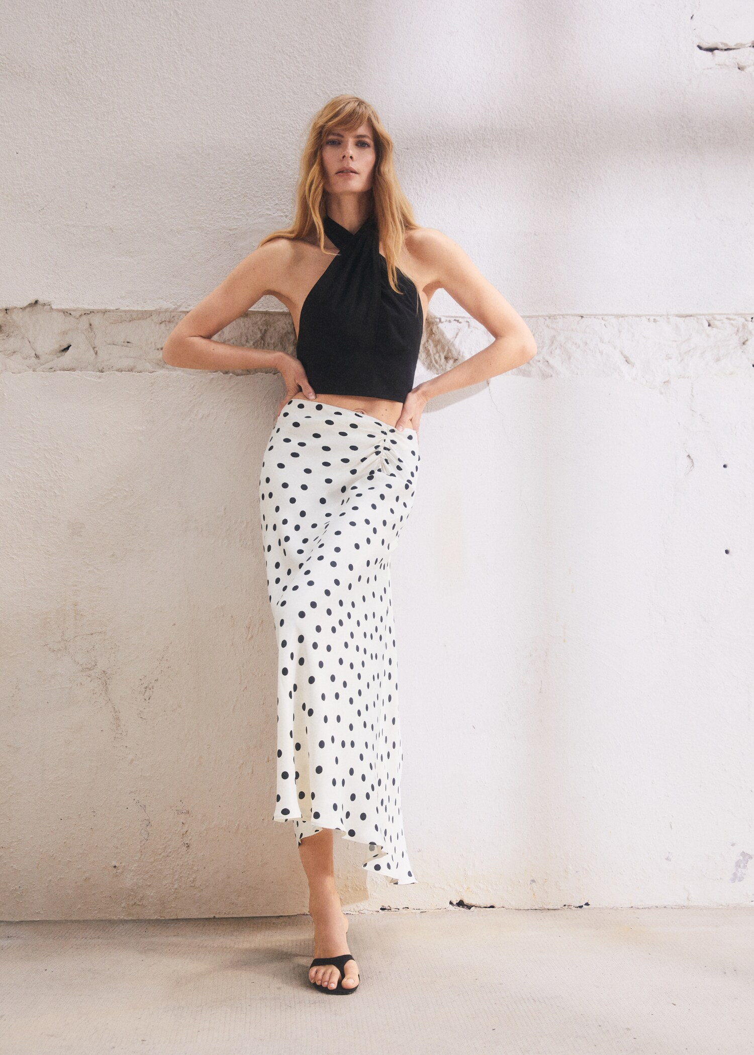 Satin polka-dot skirt - Details of the article 6
