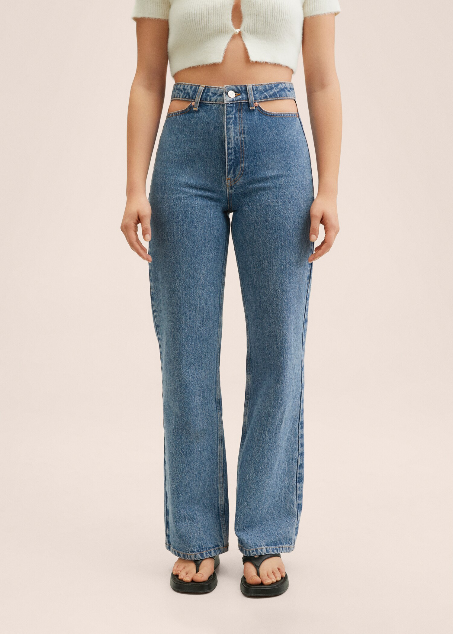 Wideleg-Jeans mit hohem Bund - Mittlere Ansicht