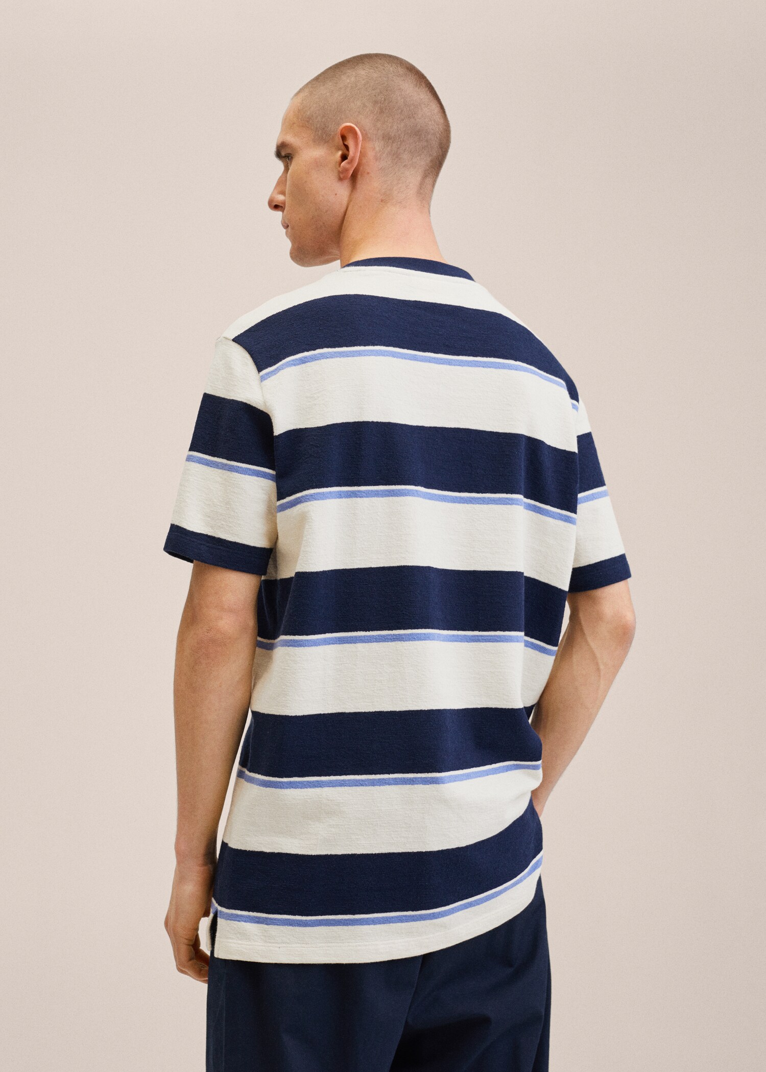 Striped cotton T-shirt - Reverse of the article