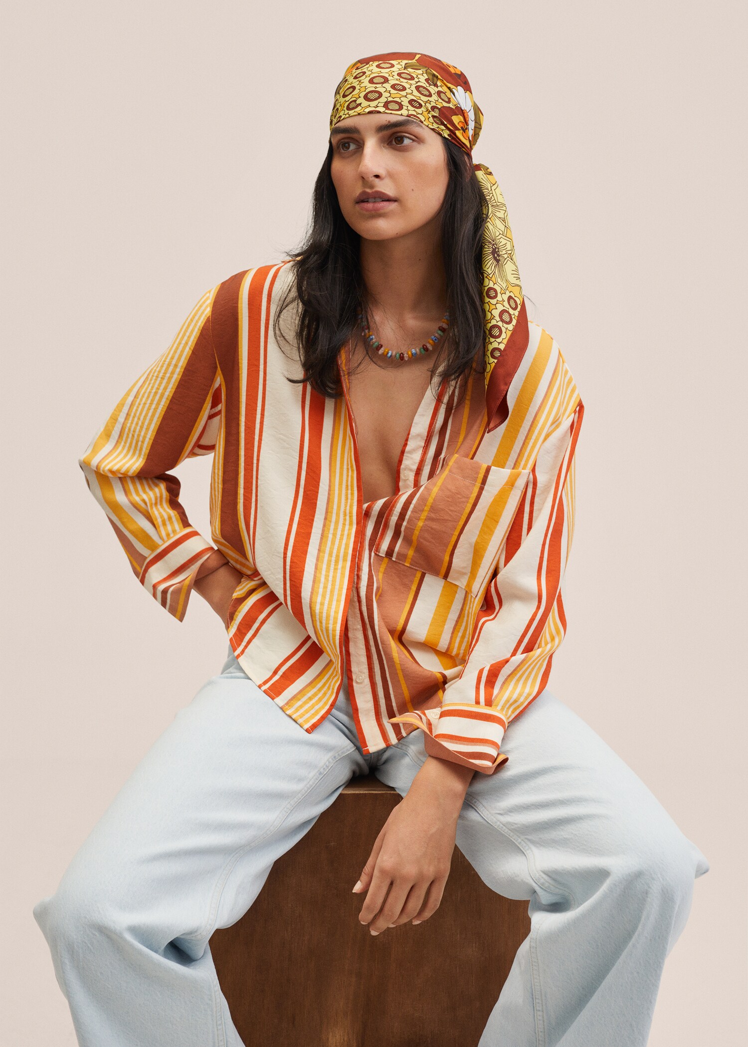 Multicolour striped shirt - Details of the article 1