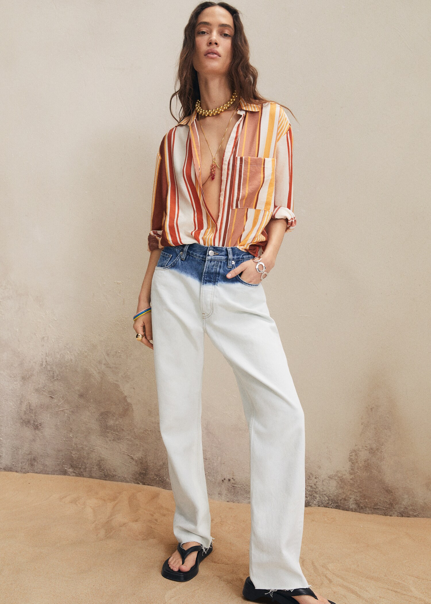 Multicolour striped shirt - Details of the article 7