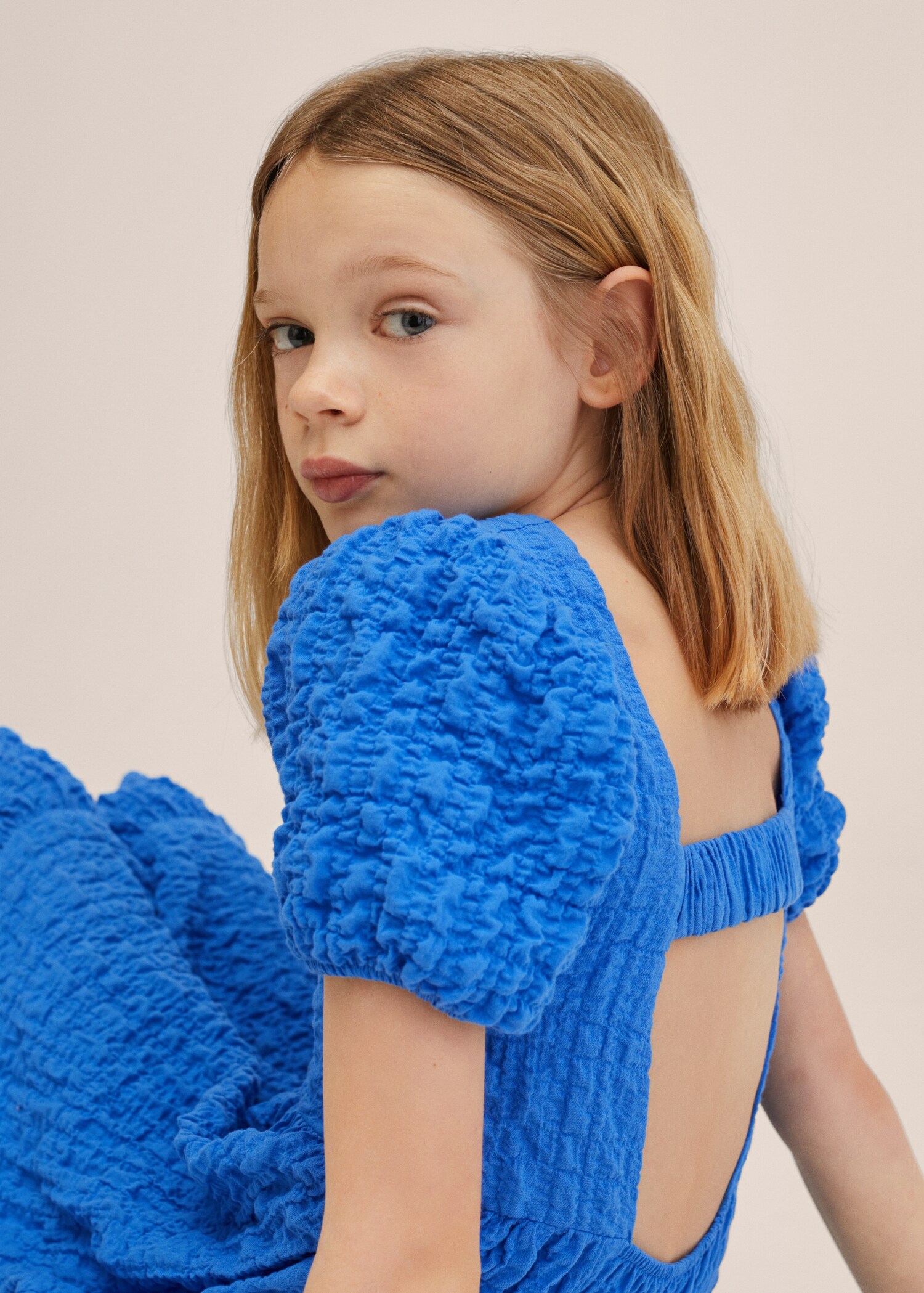 Textured cotton-blend dress - Details of the article 1