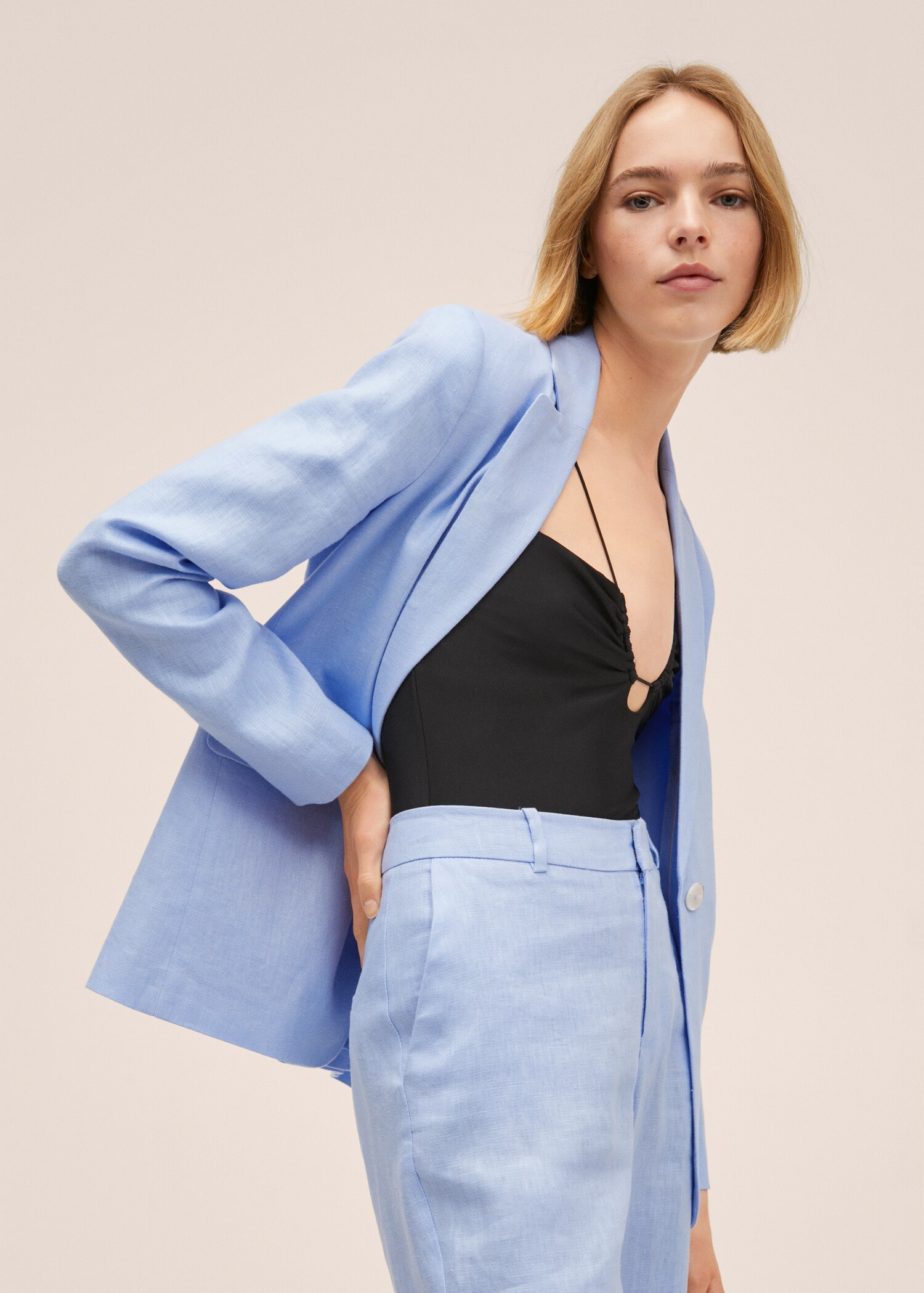Pantalón traje 100% lino - Detalle del artículo 1