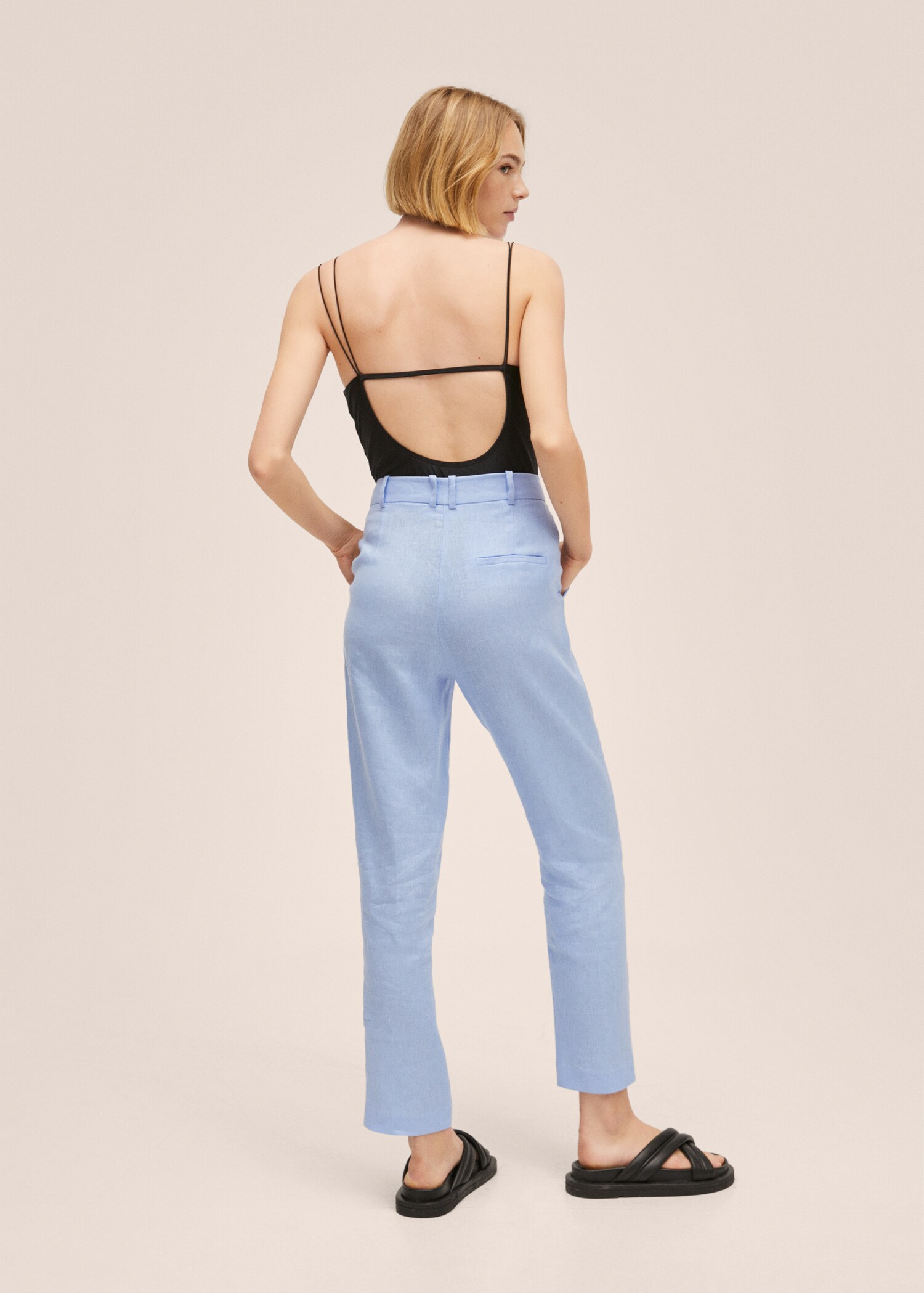 Pantalón traje 100% lino - Reverso del artículo