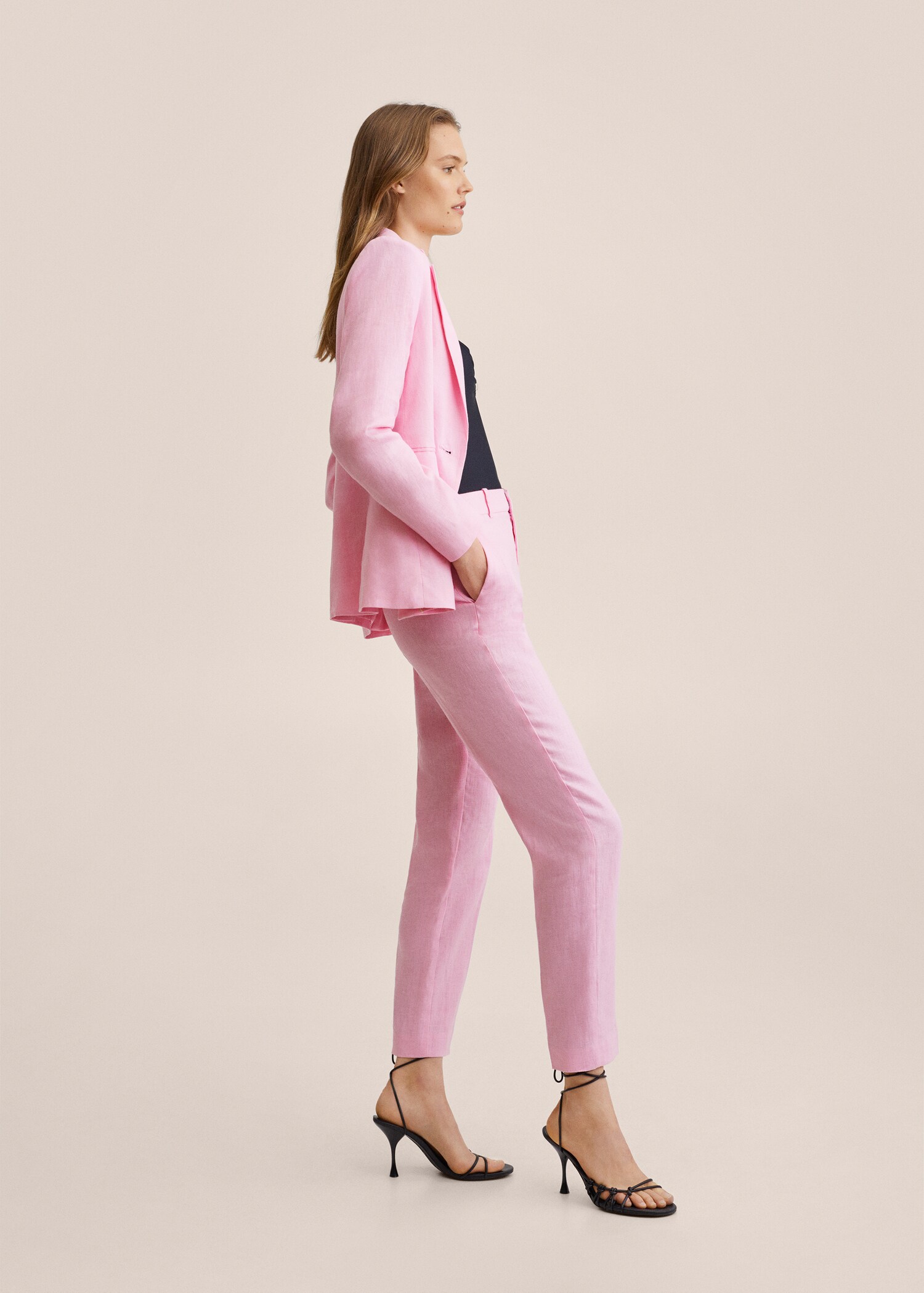 Pantalón traje 100% lino - Detalle del artículo 1