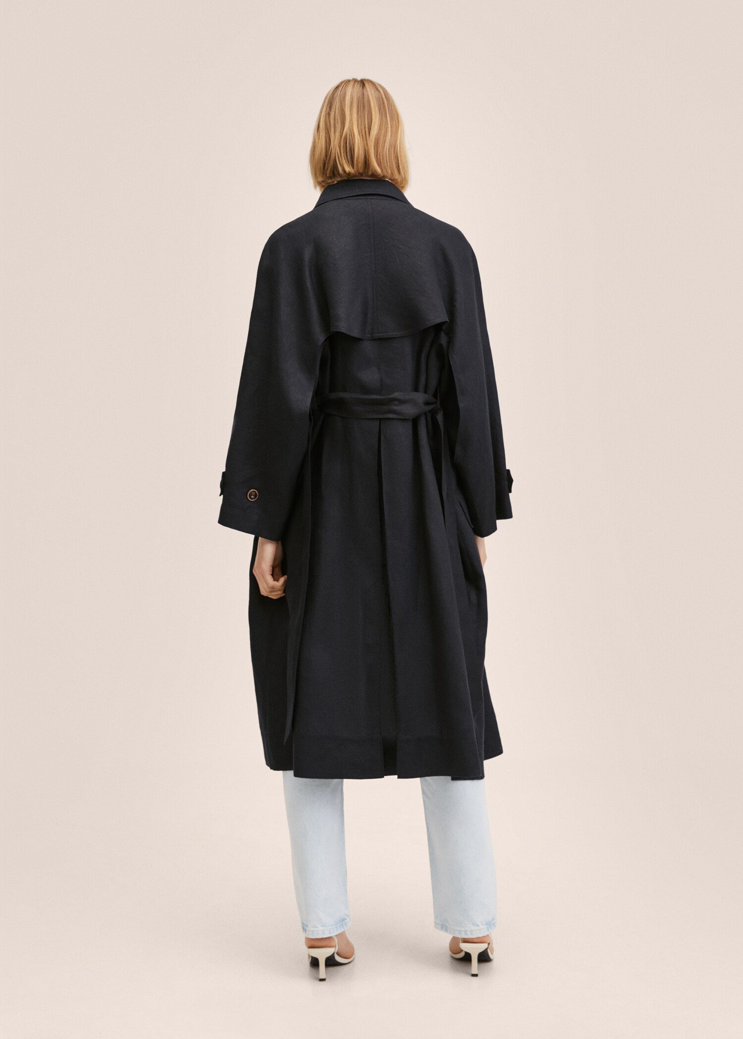 100% linen trench coat - Reverse of the article