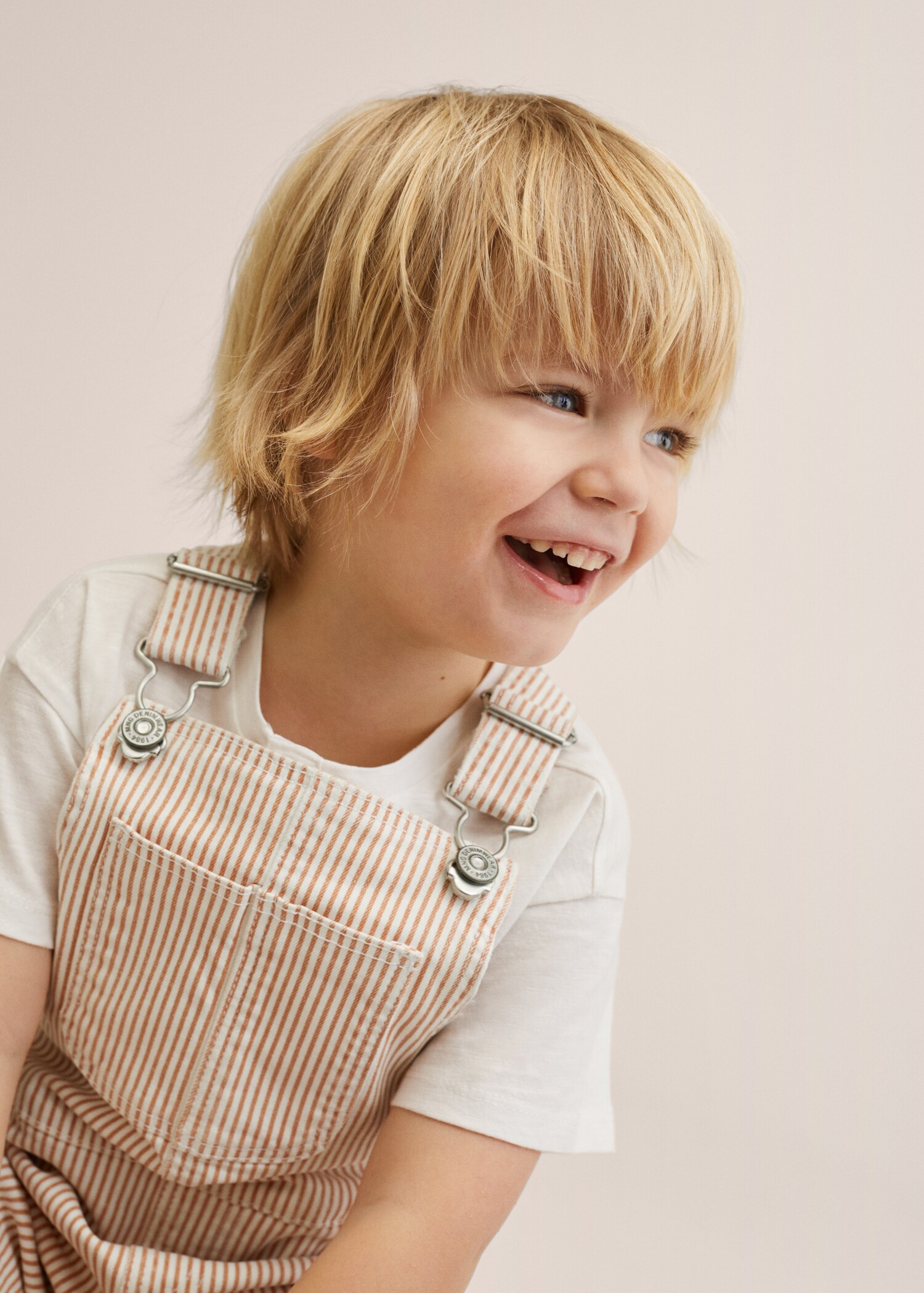 Striped denim dungarees  - Medium plane