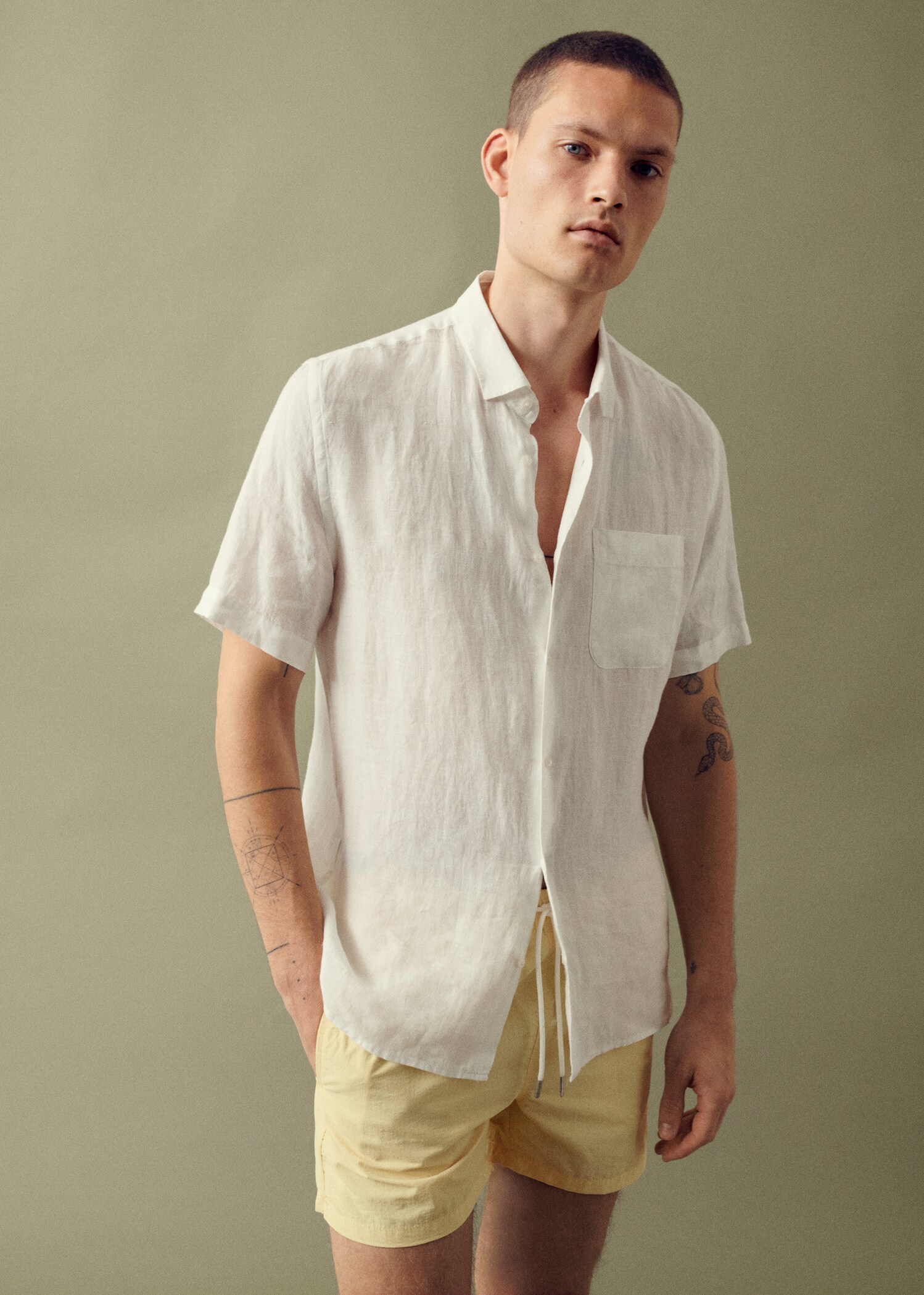 Cord plain swimming trunks - Details of the article 5