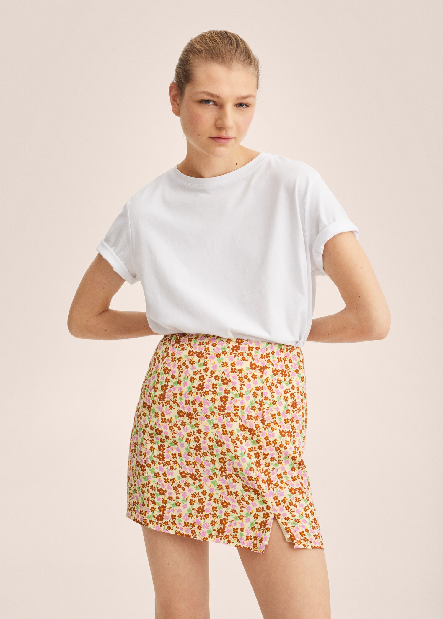 Falda fluida estampada - Plano medio